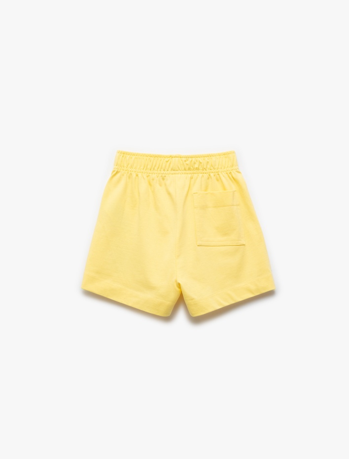 Kız Çocuk Baskılı Beli Bağcıklı Rahat Kalıp Pamuklu Şort