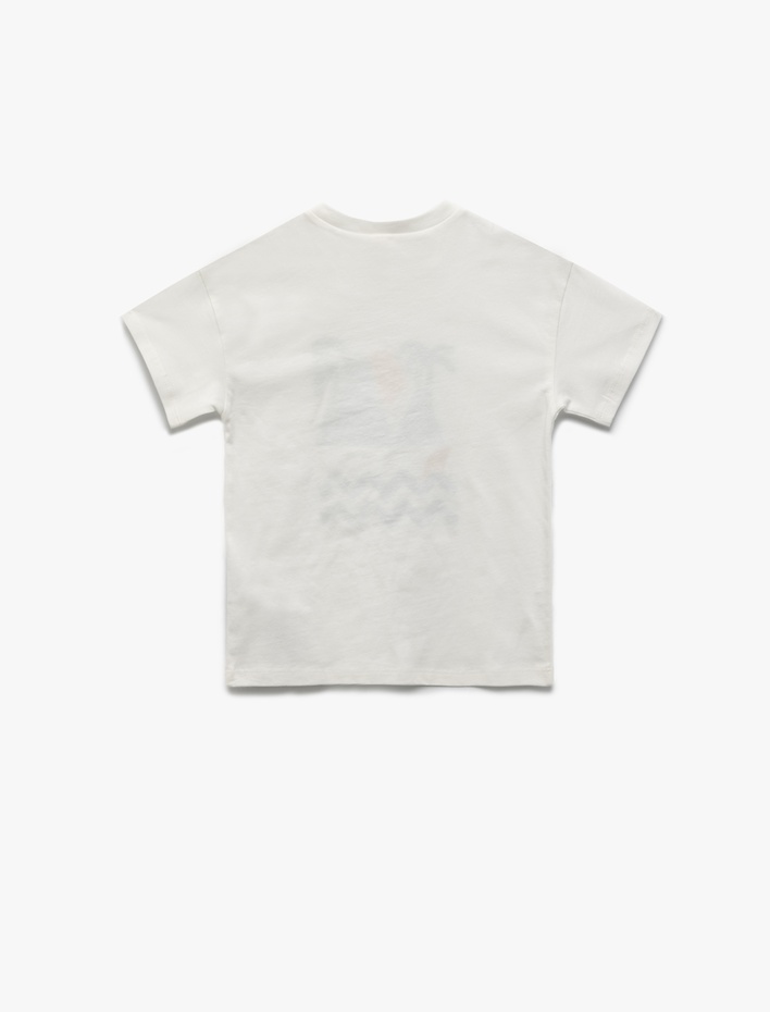 Erkek Bebek Pamuklu Bisiklet Yaka Kısa Kollu Baskılı Tişört