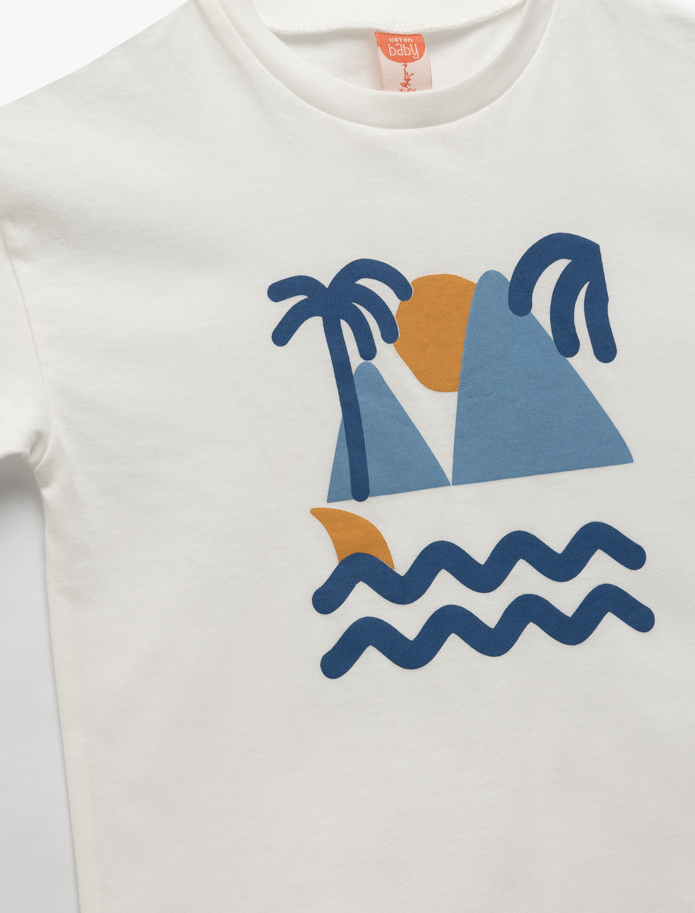  Erkek Bebek Pamuklu Bisiklet Yaka Kısa Kollu Baskılı Tişört