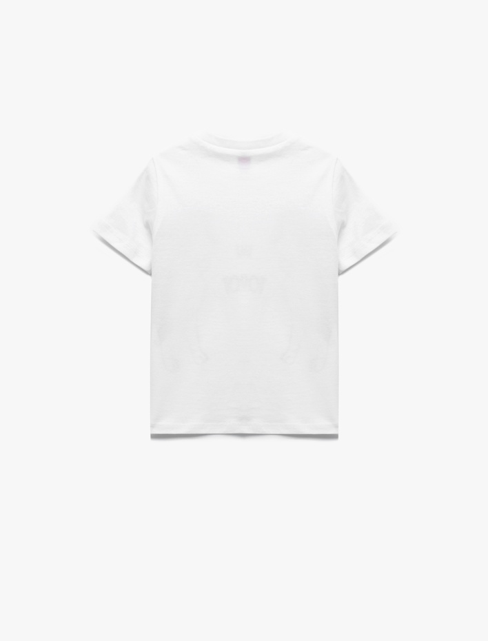 Erkek Bebek Kısa Kollu Bisiklet Yaka Pamuklu Baskılı Tişört