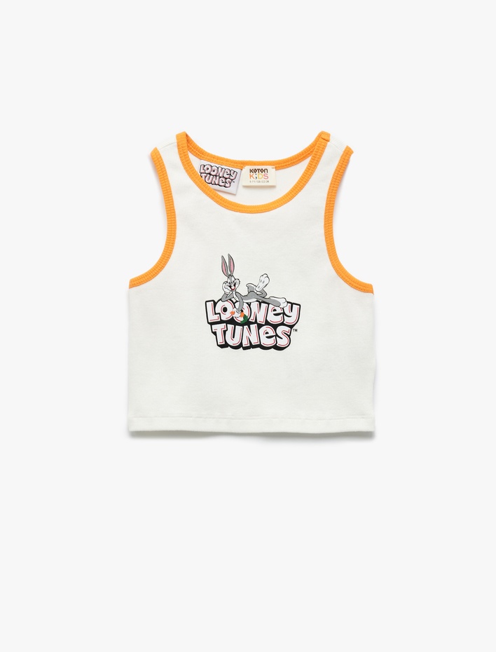 Kız Çocuk Bugs Bunny Baskılı Ribanalı Lisanslı Bisiklet Yaka Atlet