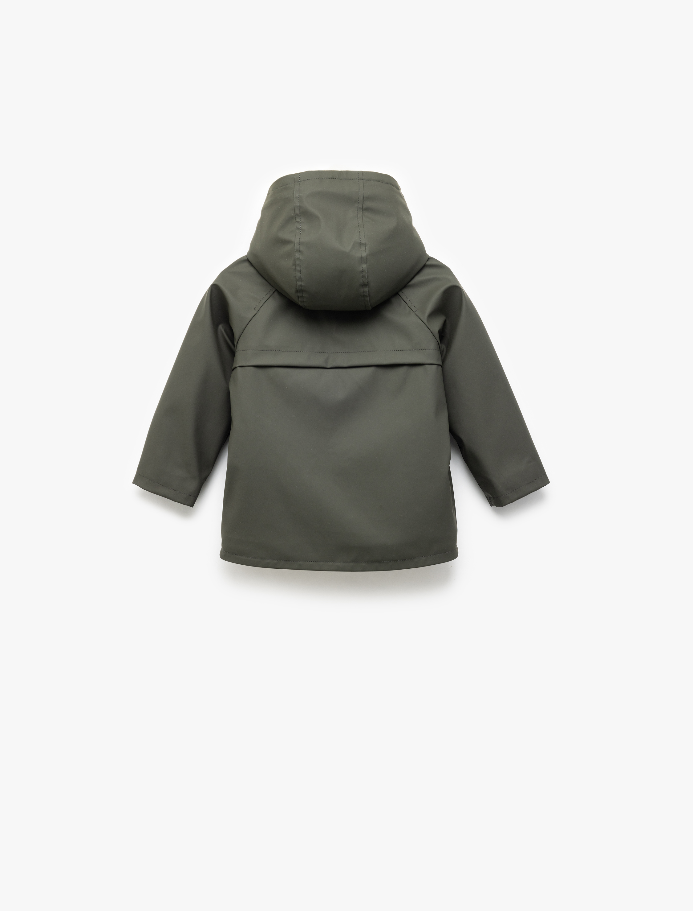  Erkek Bebek Uzun Kollu Peluş Astarlı Fermuarlı Kapşonlu Mont