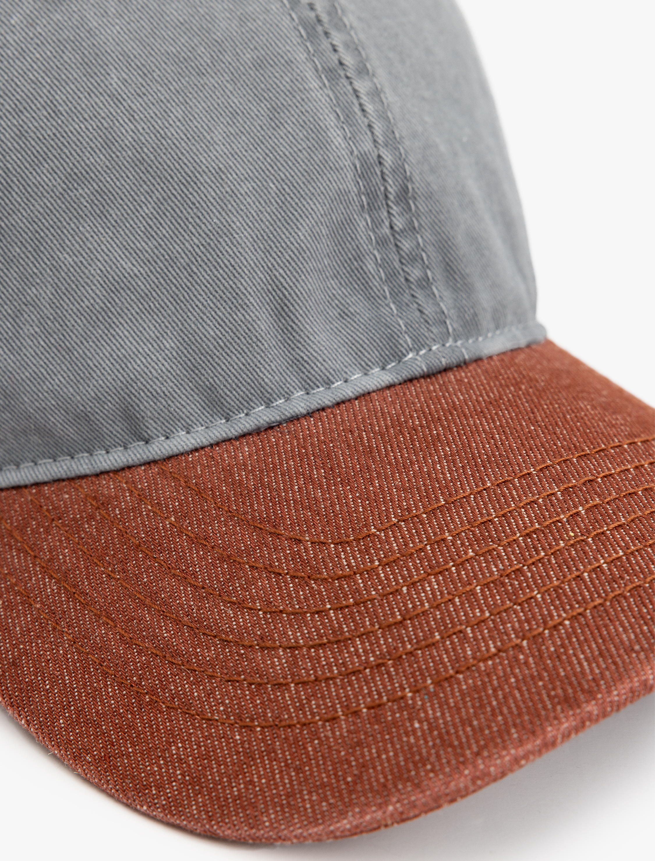  Erkek Pamuklu Renk Kontrastlı Yıkamalı Kep Şapka