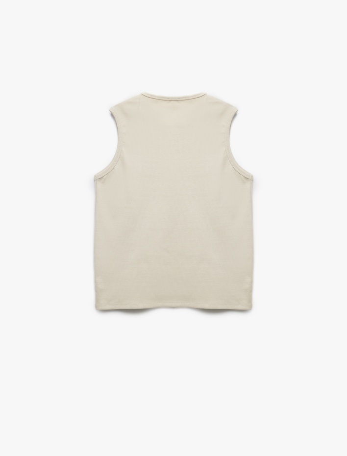 Erkek Çocuk Bisiklet Yaka Kolsuz Ribanalı Pamuklu Atlet