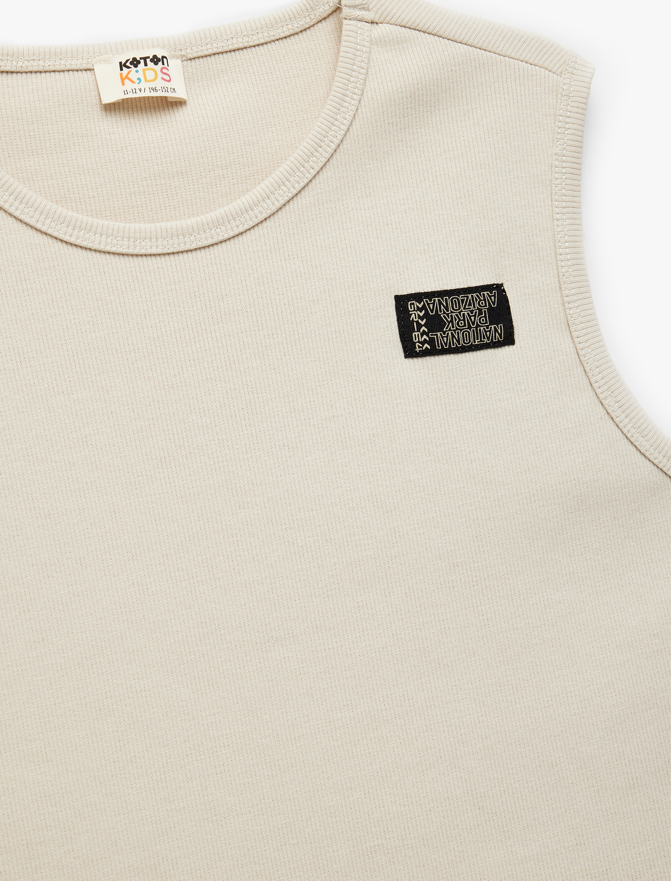  Erkek Çocuk Bisiklet Yaka Kolsuz Ribanalı Pamuklu Atlet