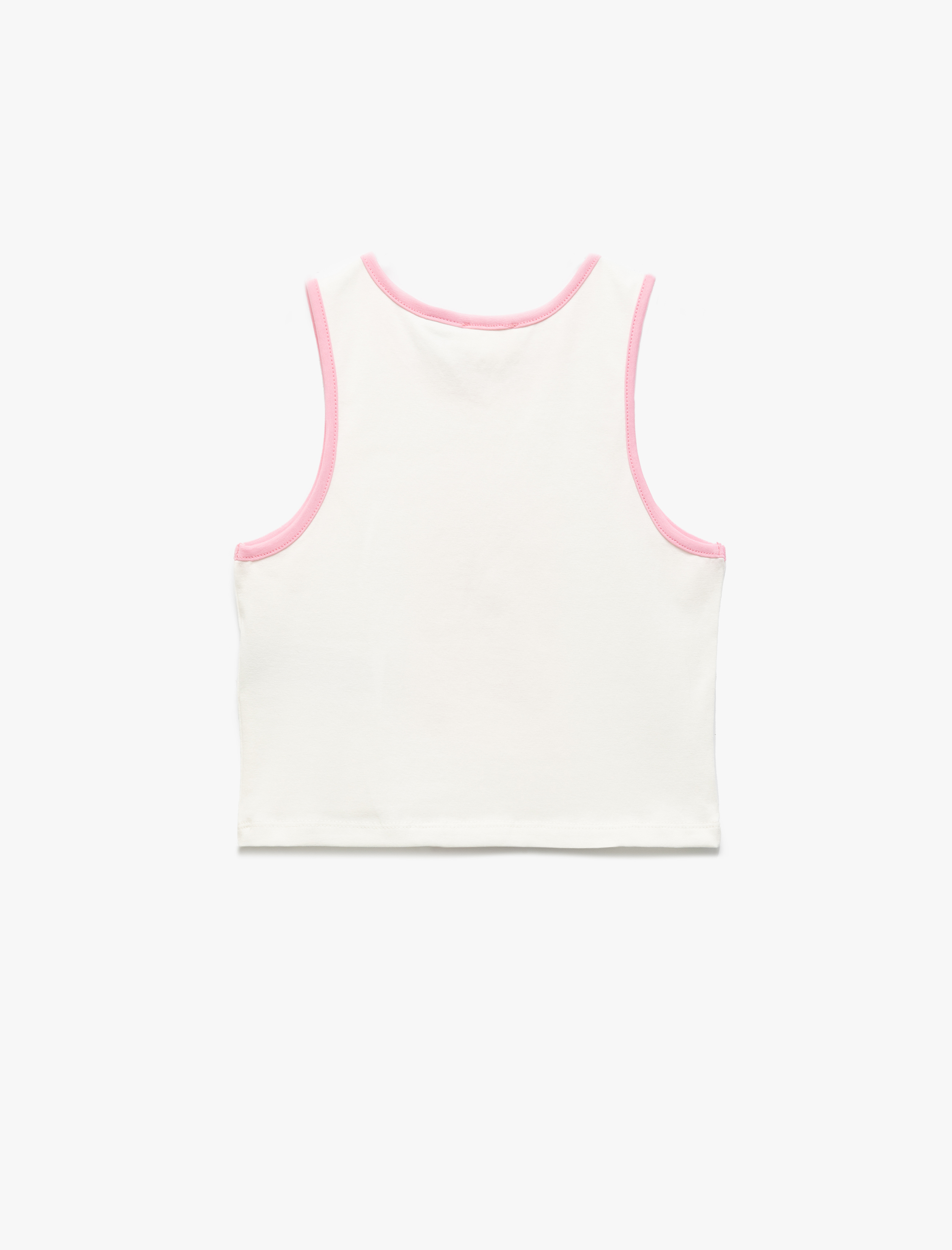  Kız Çocuk Minnie Mouse Lisanslı Baskılı Kolsuz Bisiklet Yaka Pamuklu Crop Atlet