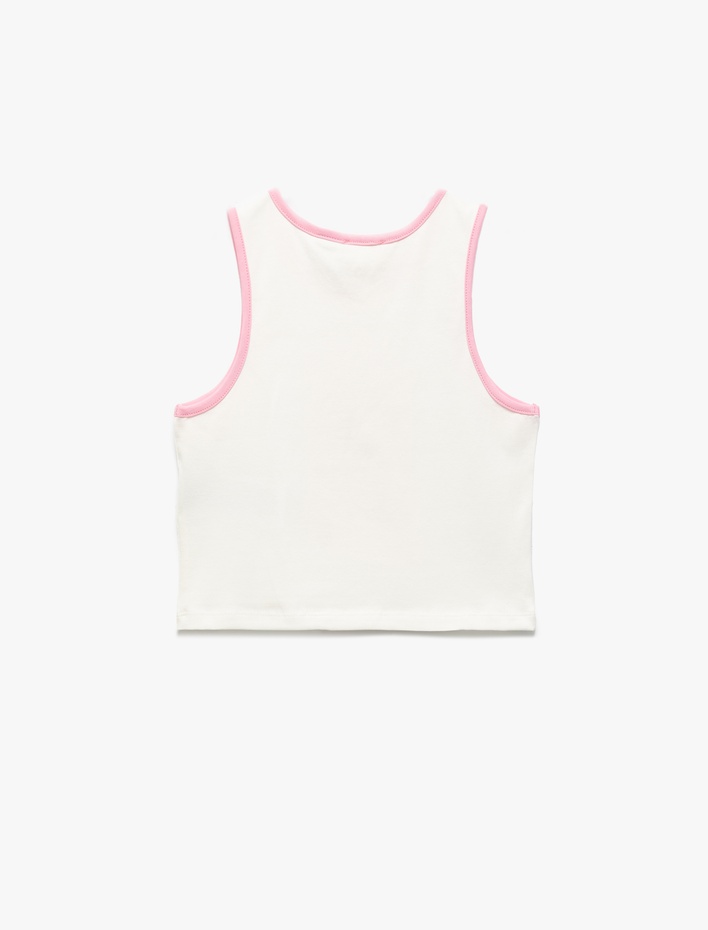 Kız Çocuk Minnie Mouse Lisanslı Baskılı Kolsuz Bisiklet Yaka Pamuklu Crop Atlet