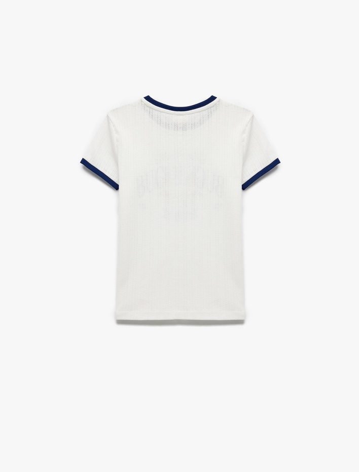 Kız Çocuk Lisanslı Bugs Bunny Baskılı Kısa Kollu Bisiklet Yaka Crop Tişört