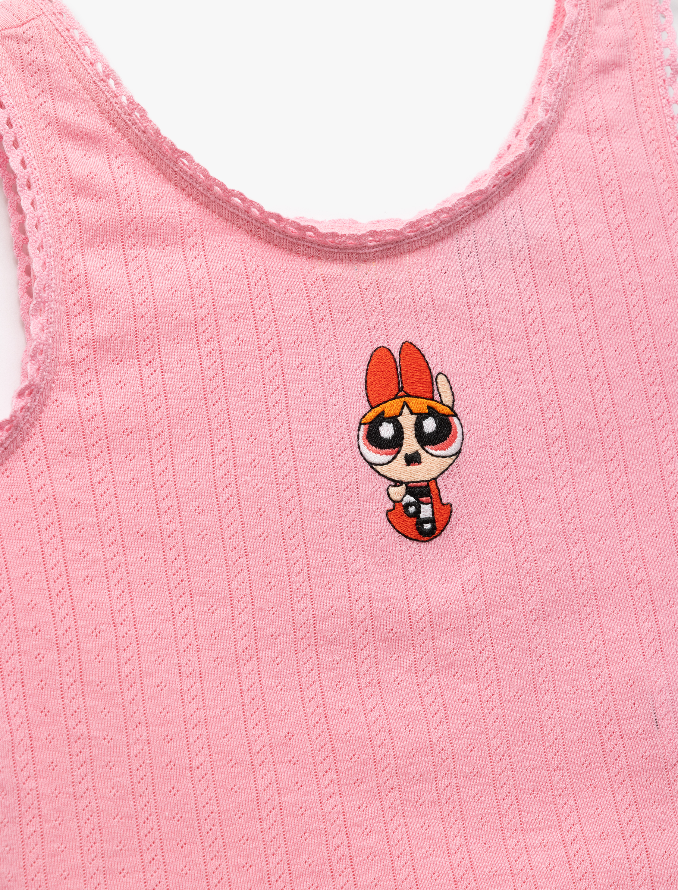  Kız Çocuk Powerpuff Girls İşlemeli Lisanslı Kolsuz Bisiklet Yaka Atlet