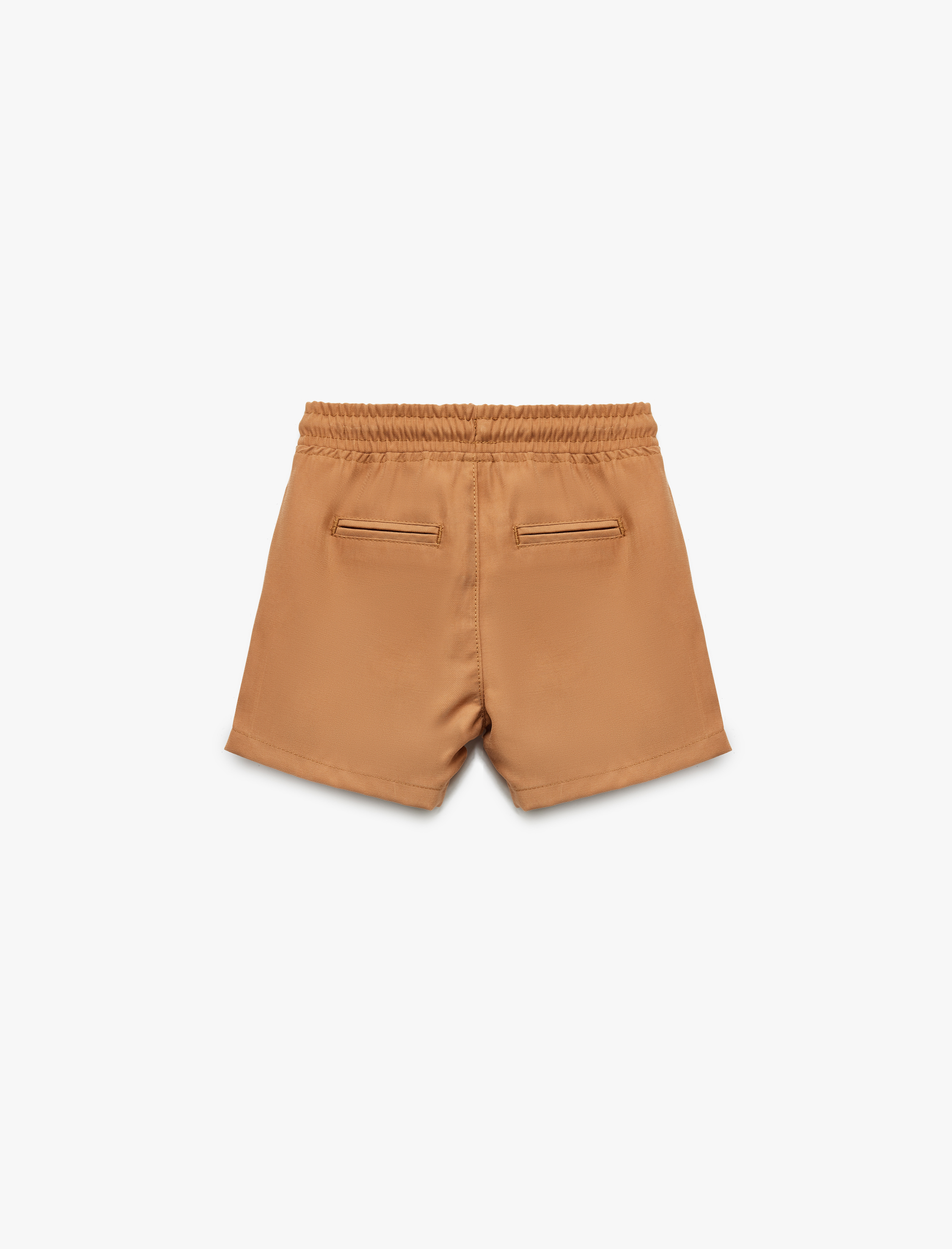  Erkek Bebek Beli Bağcıklı Cep Detaylı Viskon Şort