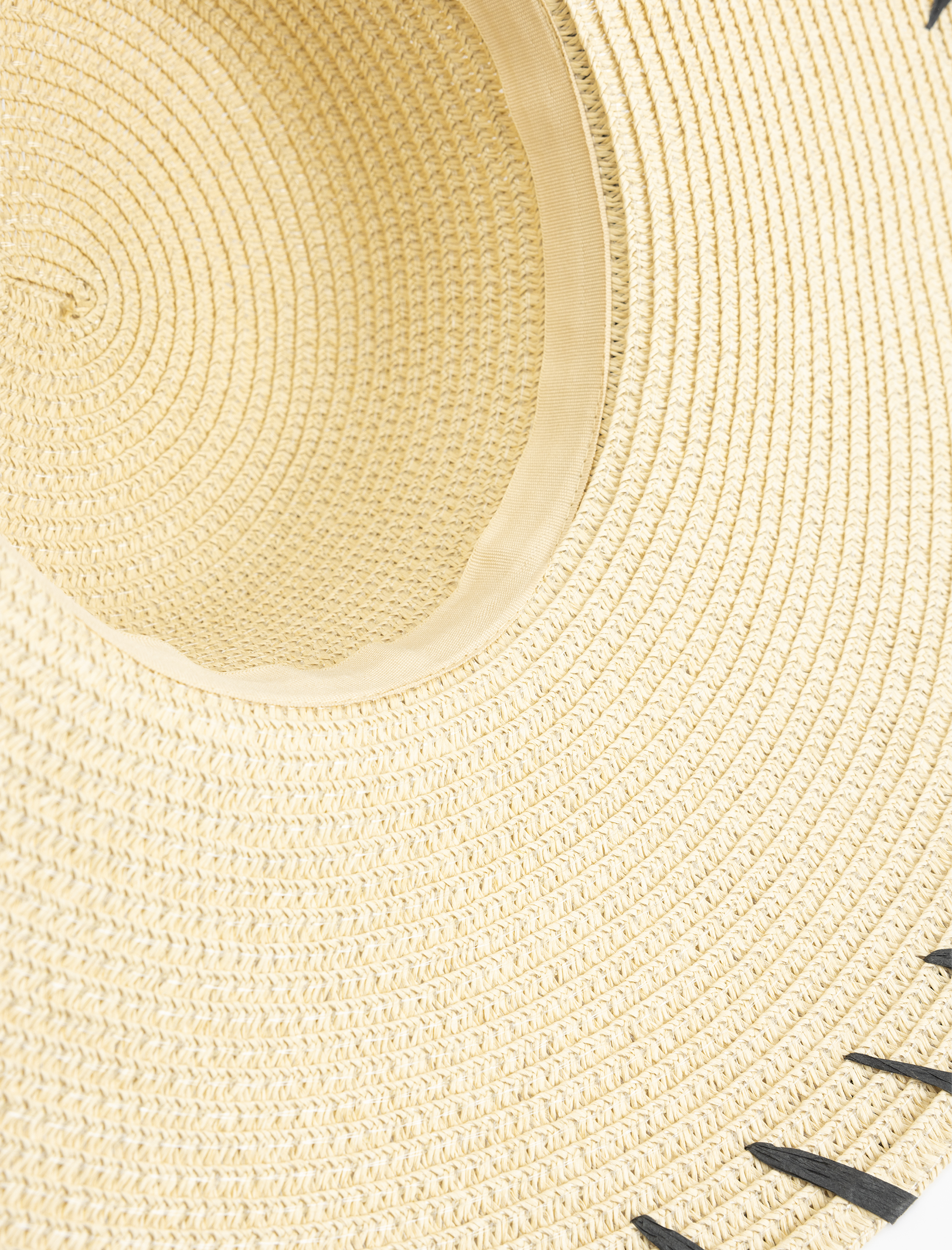  Kadın Şerit Detaylı Hasır Şapka