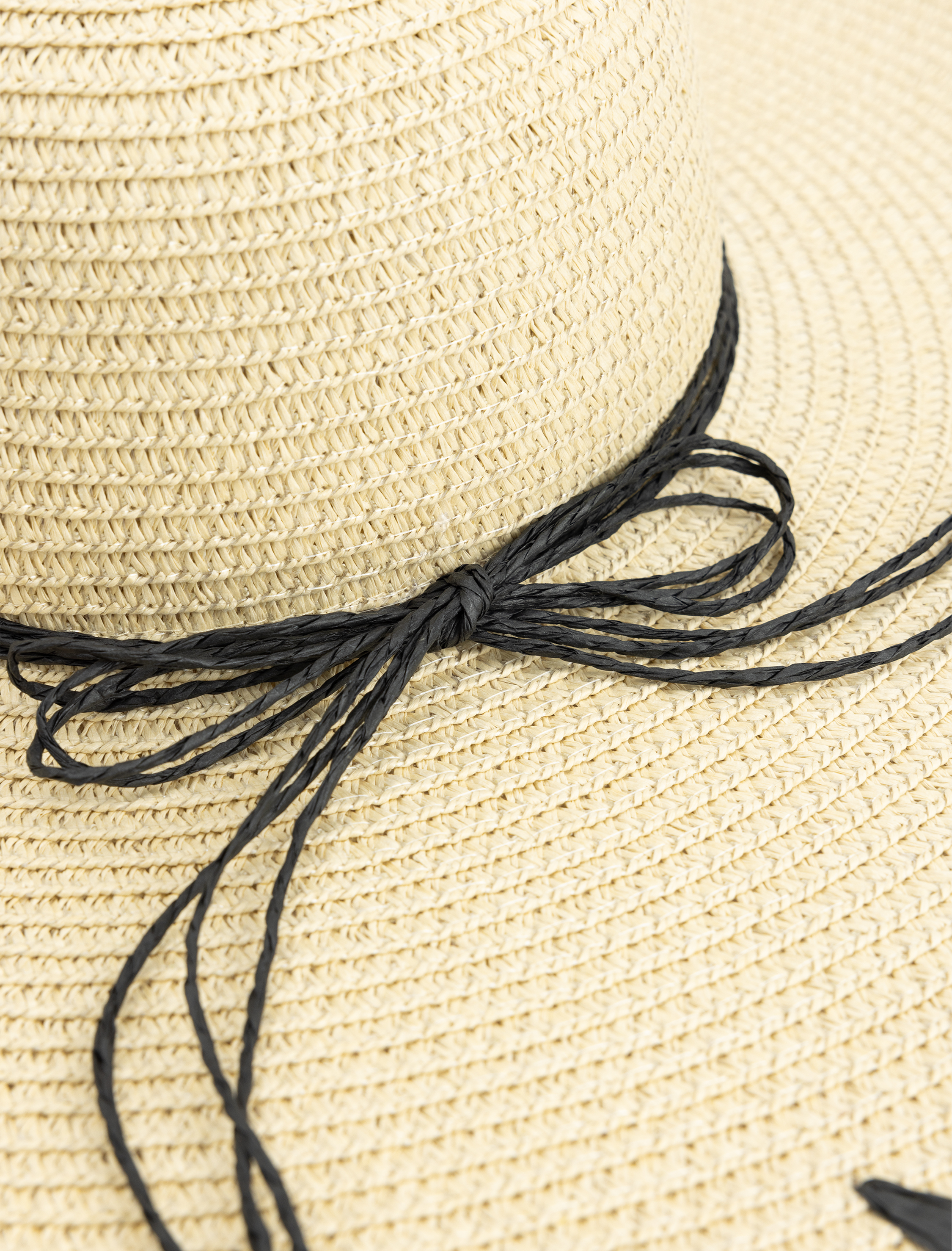  Kadın Şerit Detaylı Hasır Şapka