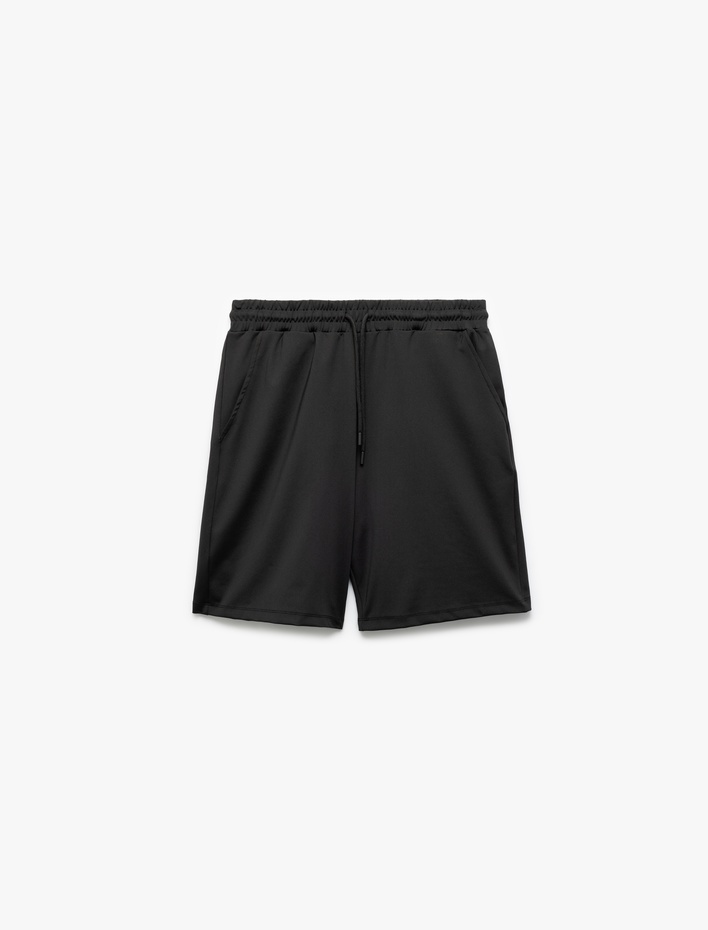  Beli Bağcıklı Cep Detaylı Oversize Bermuda Spor Şort