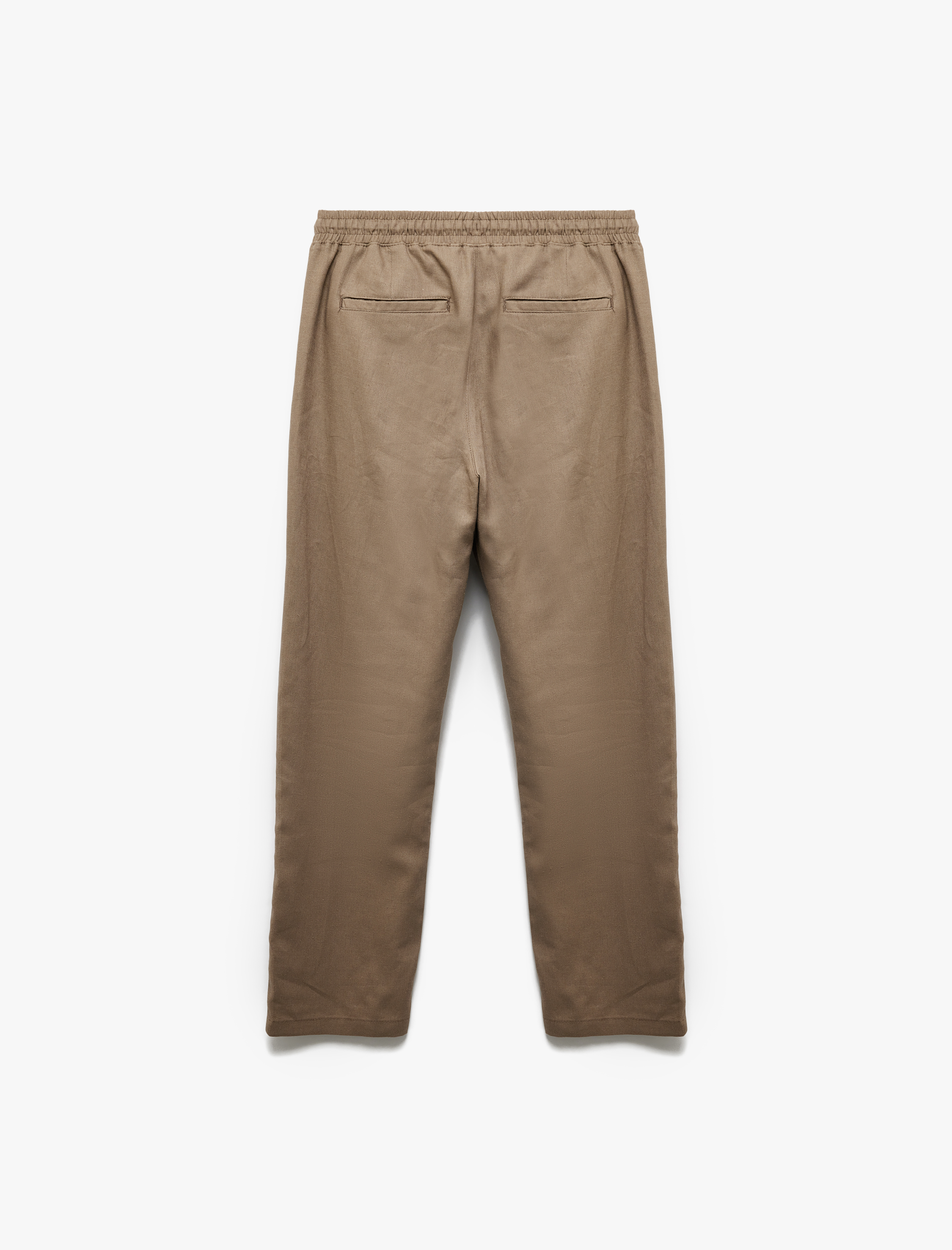   Beli Bağcıklı Keten Viskon Karışımlı Chino Pantolon