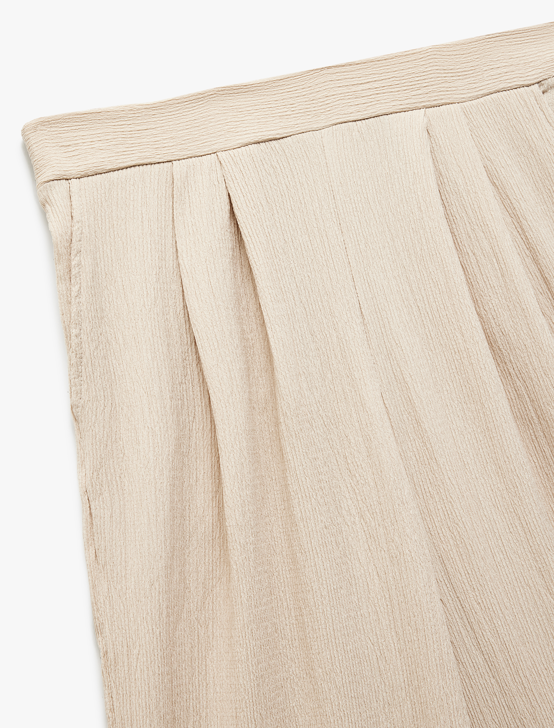   Regular Fit Cepli Pile Detaylı Geniş Paça Kumaş Pantolon