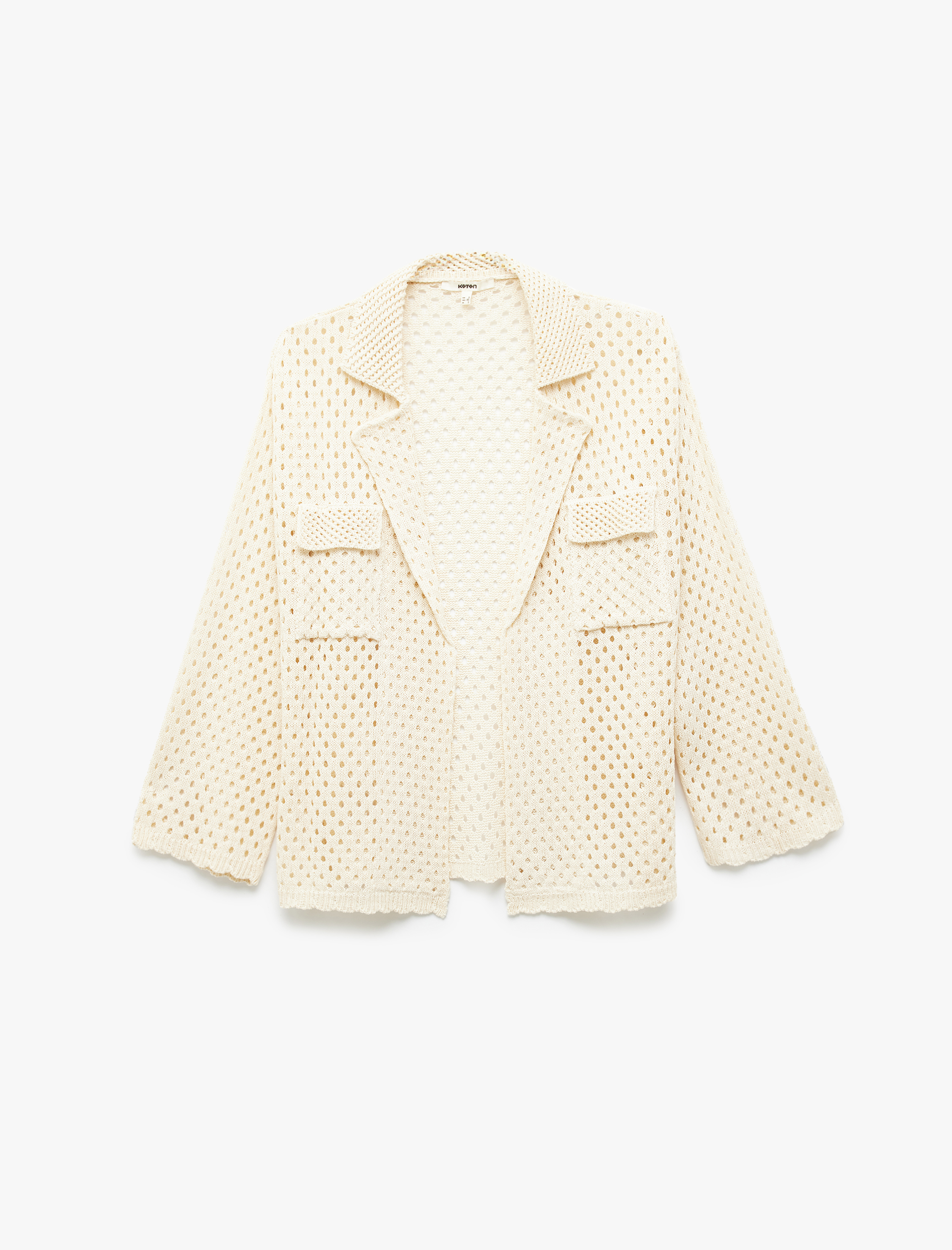   Koton X Sima Tarkan -  Ajurlu Uzun Kollu Cepli Kroşe Ceket