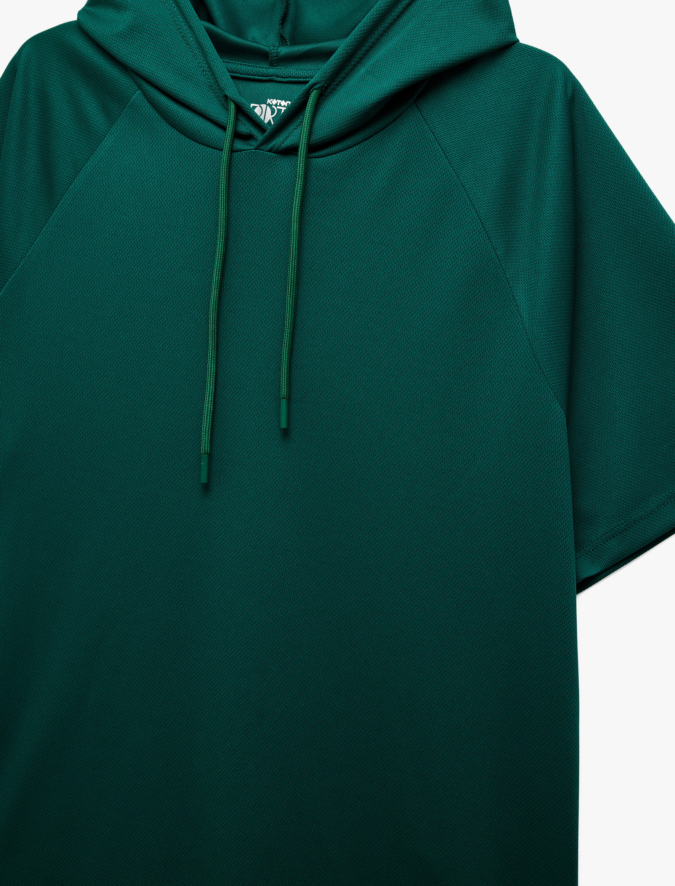   Kısa Kollu Regular Fit Basic Kapşonlu Spor Tişört