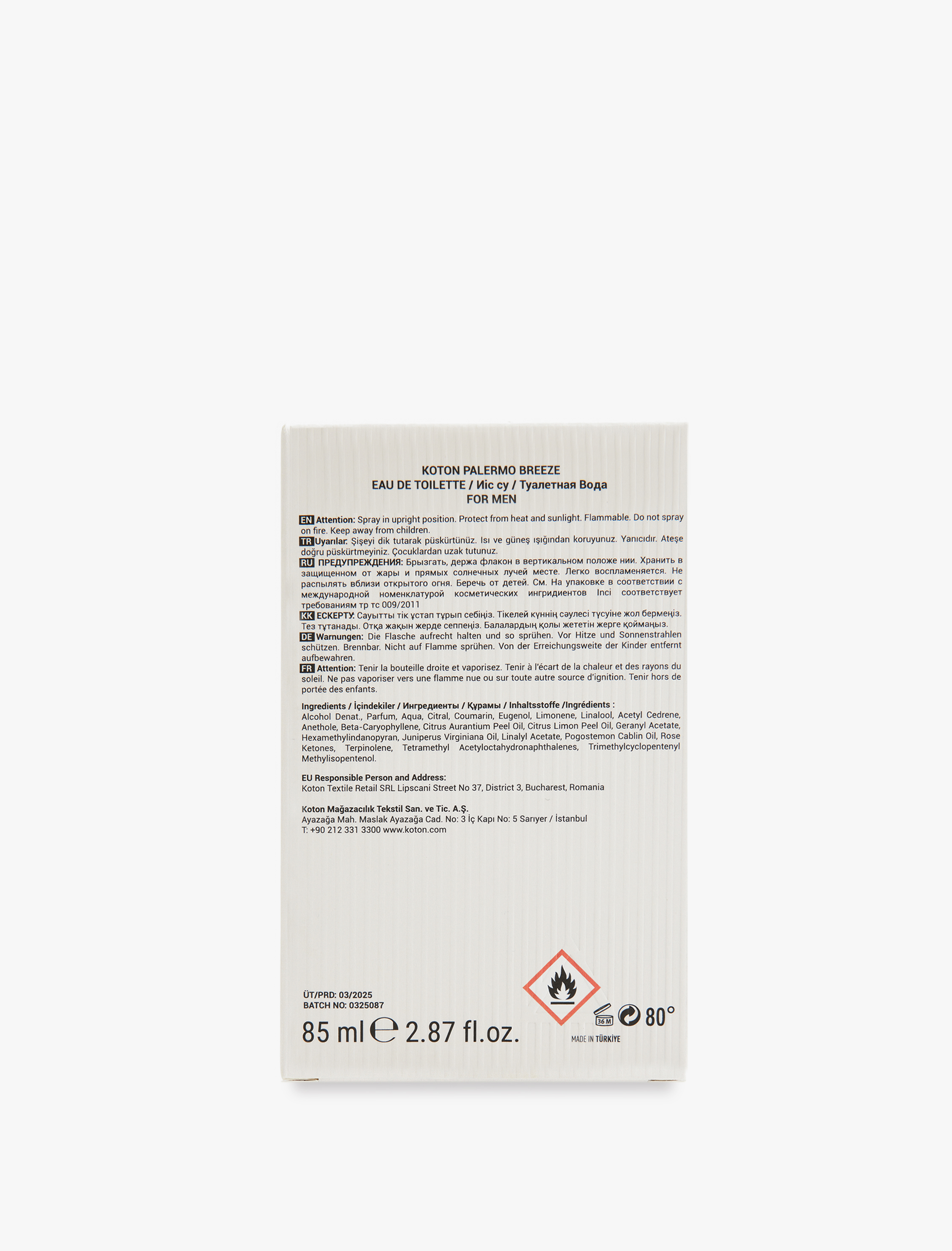  Erkek Parfüm Palermo Breeze 85 ML