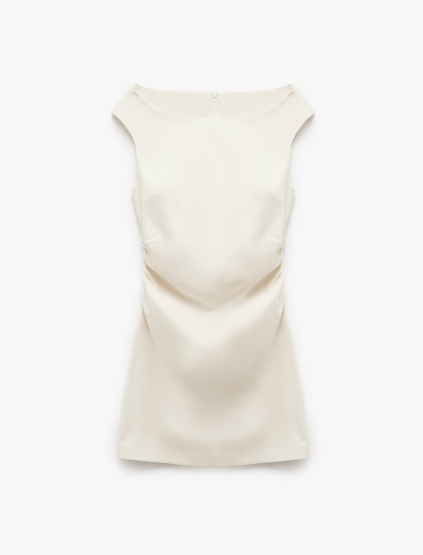   Koton X Şahika Ercümen - Drape Detaylı A Kesim Omuzu Açık Mini Elbise