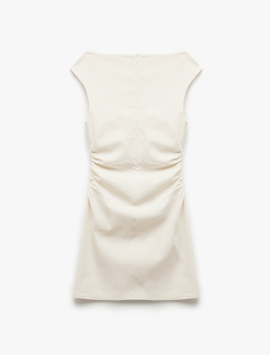  Koton X Şahika Ercümen - Drape Detaylı A Kesim Omuzu Açık Mini Elbise