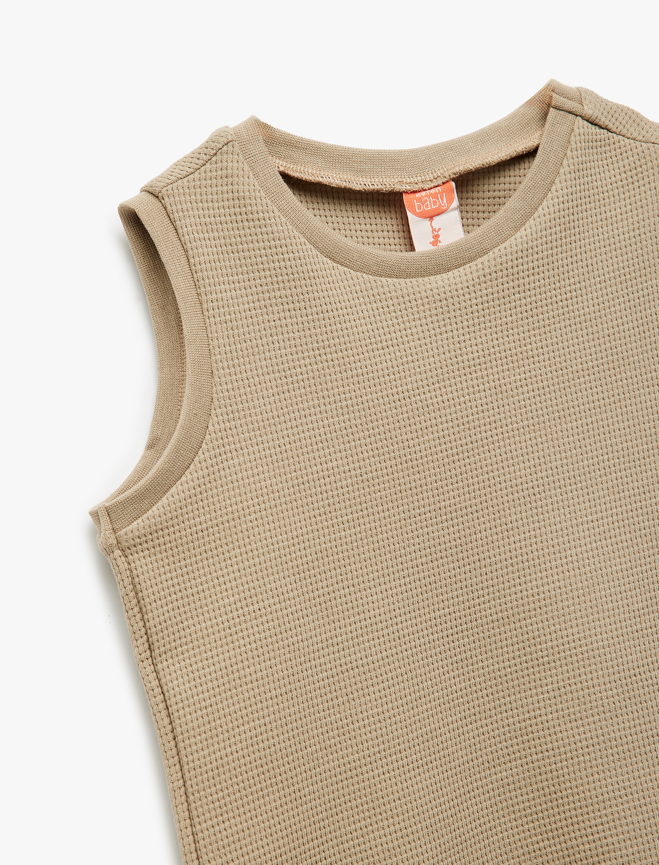  Erkek Bebek Bisiklet Yaka Kolsuz Dokulu Pamuklu Basic Atlet