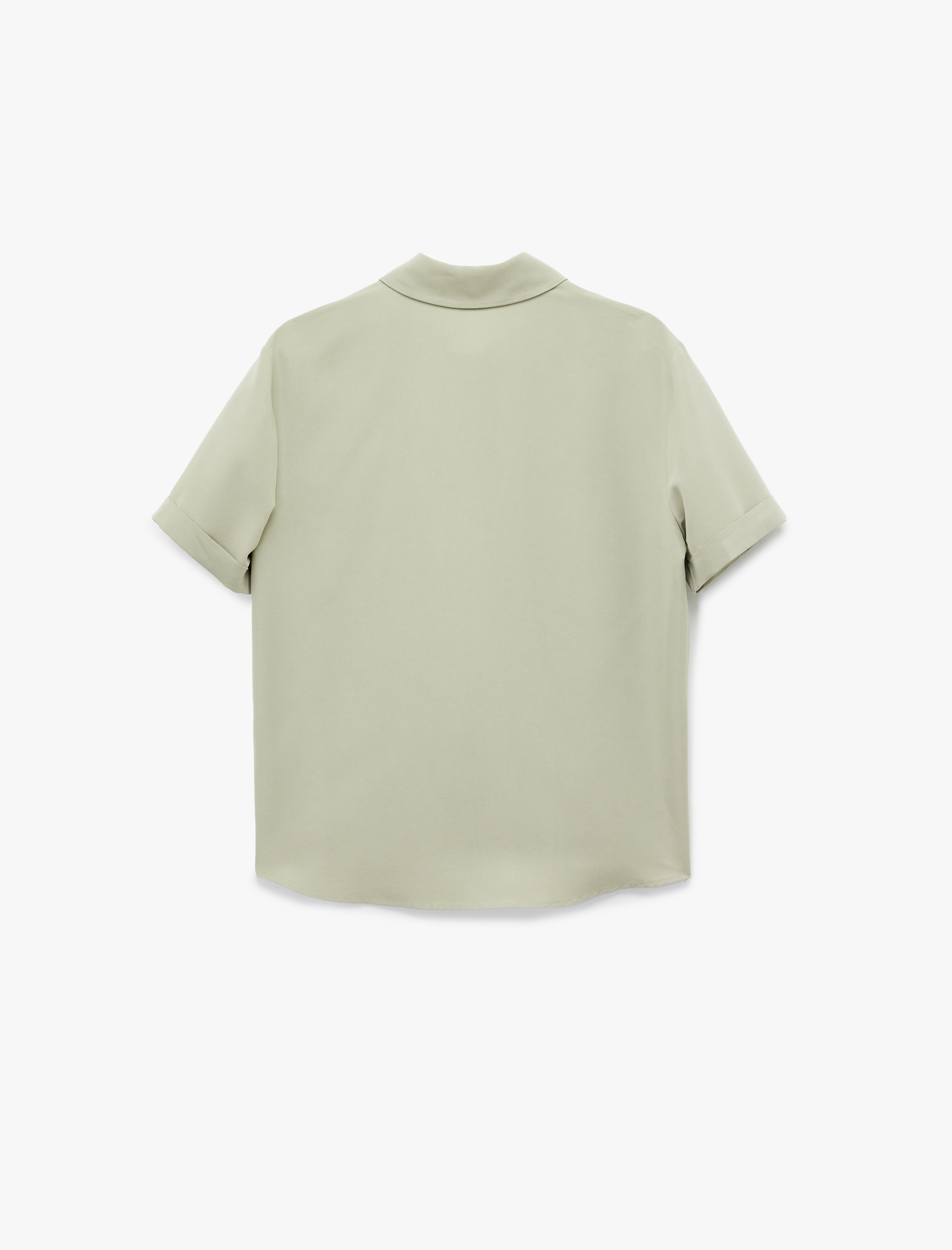 Tek Cep Detaylı Kısa Kollu Klasik Yaka Cepli Modal Gömlek