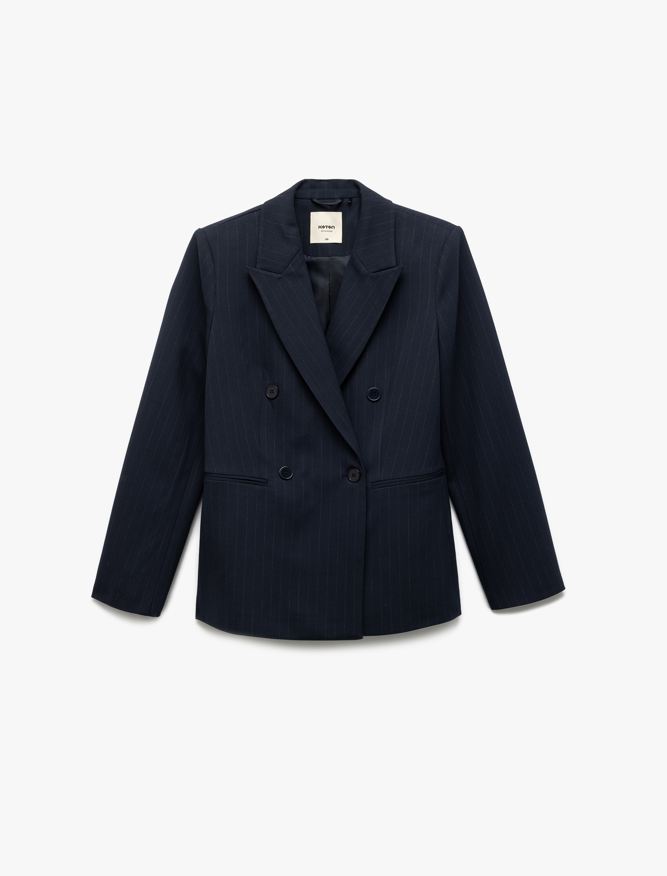   Cepli Uzun Kollu Kruvaze Blazer Ceket