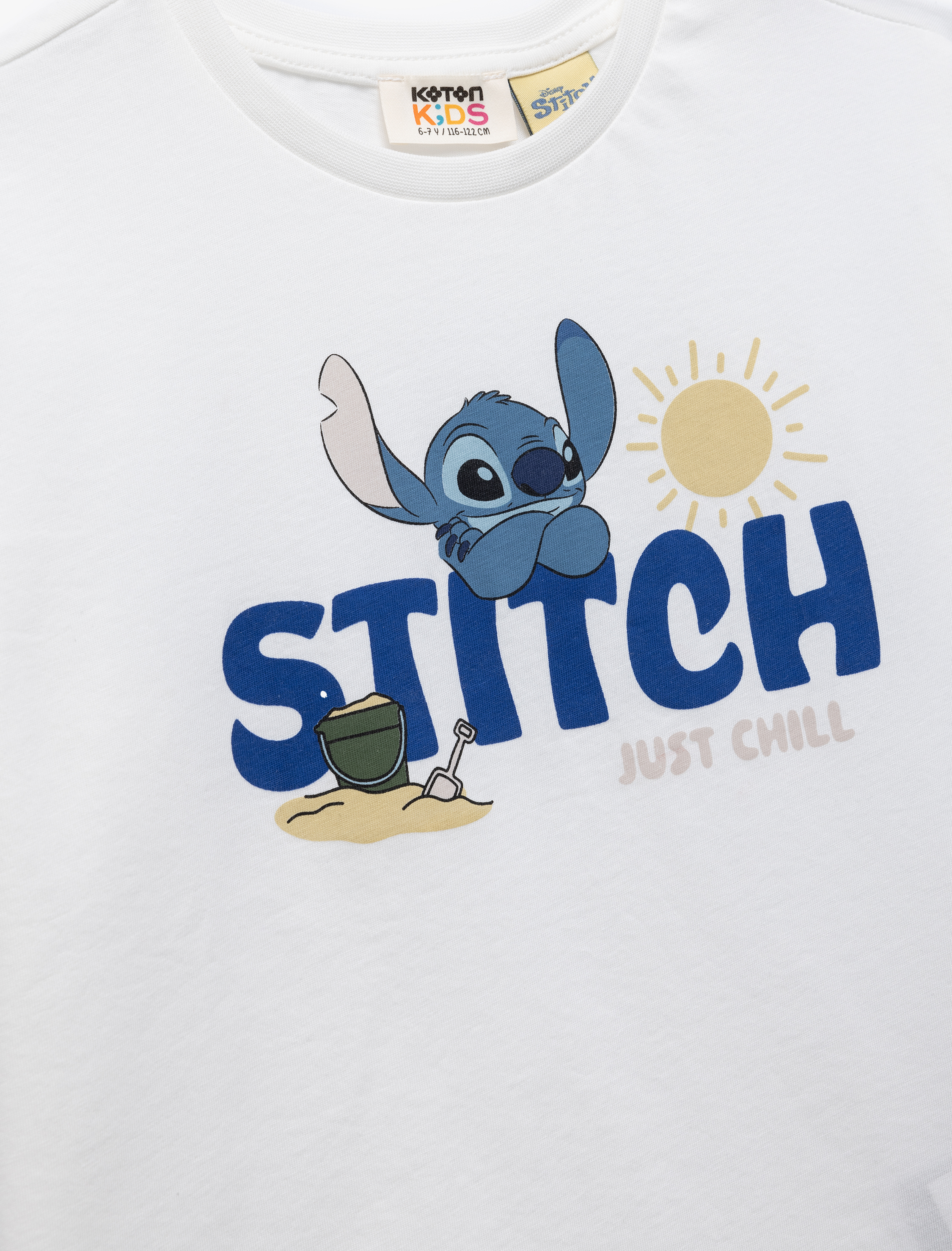  Erkek Çocuk Kısa Kollu Pamuklu Bisiklet Yaka Baskılı Lisanslı Stitch Tişört