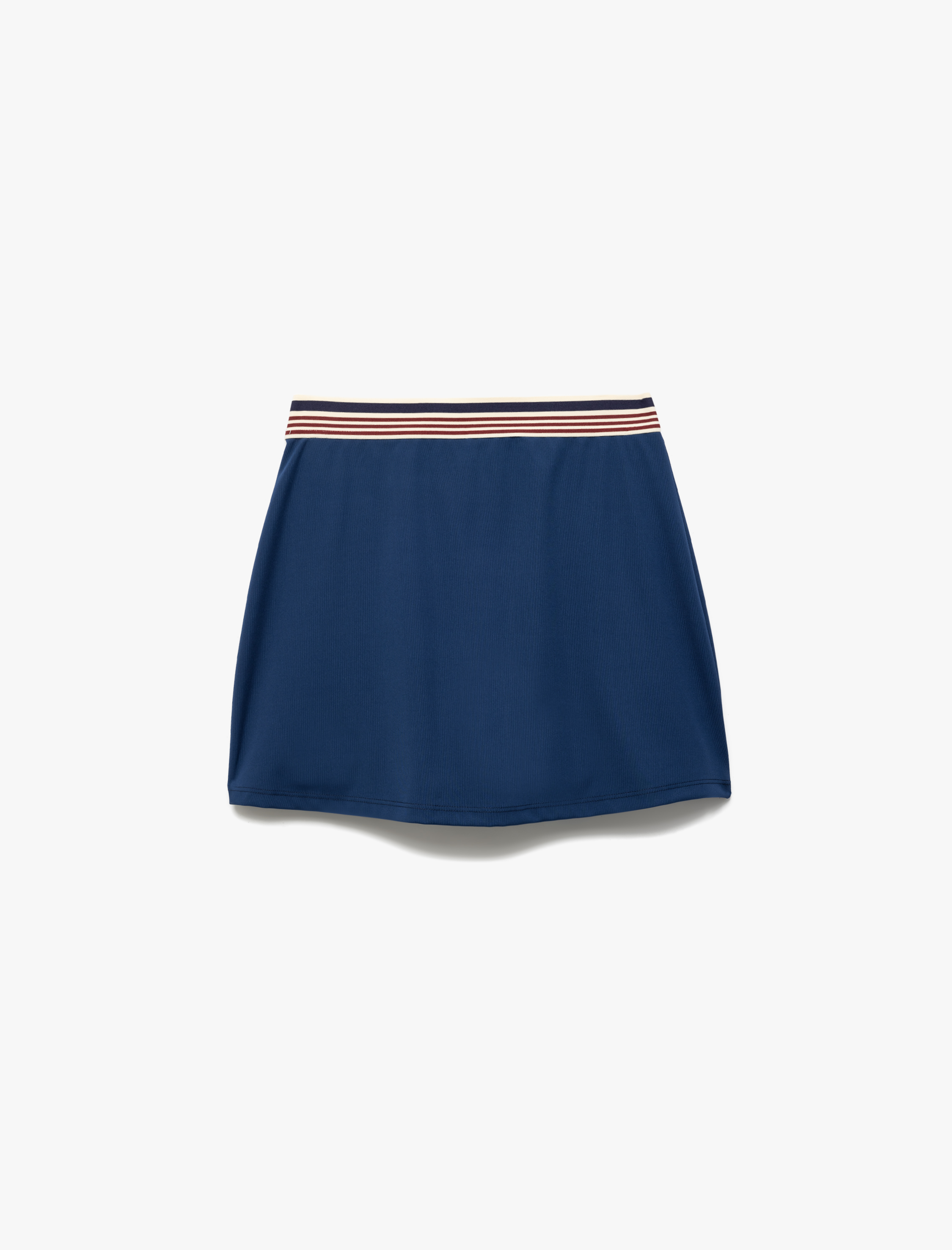   Beli Lastikli Çizgili İnterlok Mini Spor Şort Etek