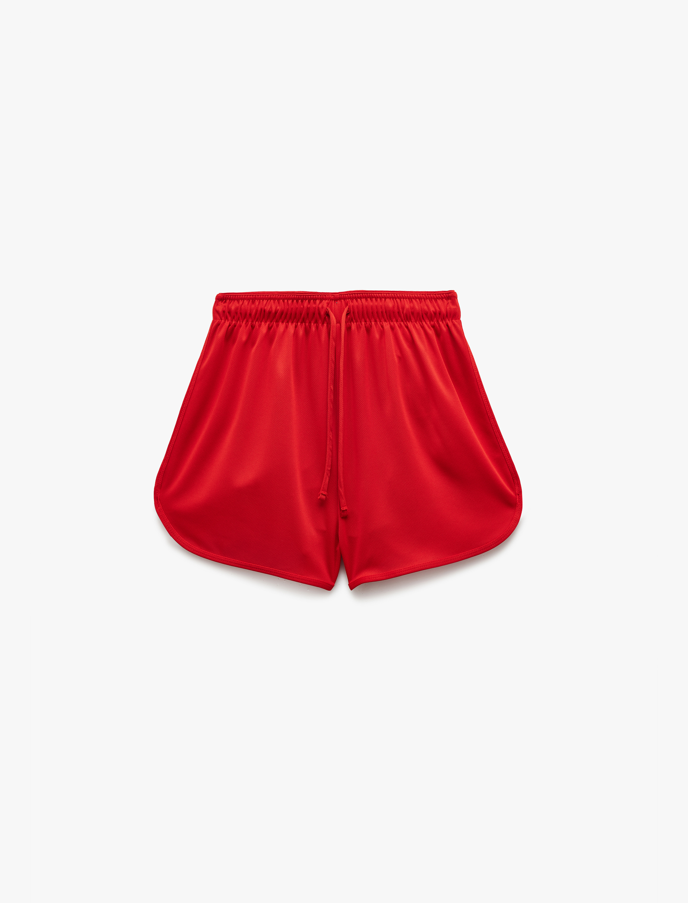   Yüksek Bel Rahat Kalıp Bağcıklı Mini Spor Şort