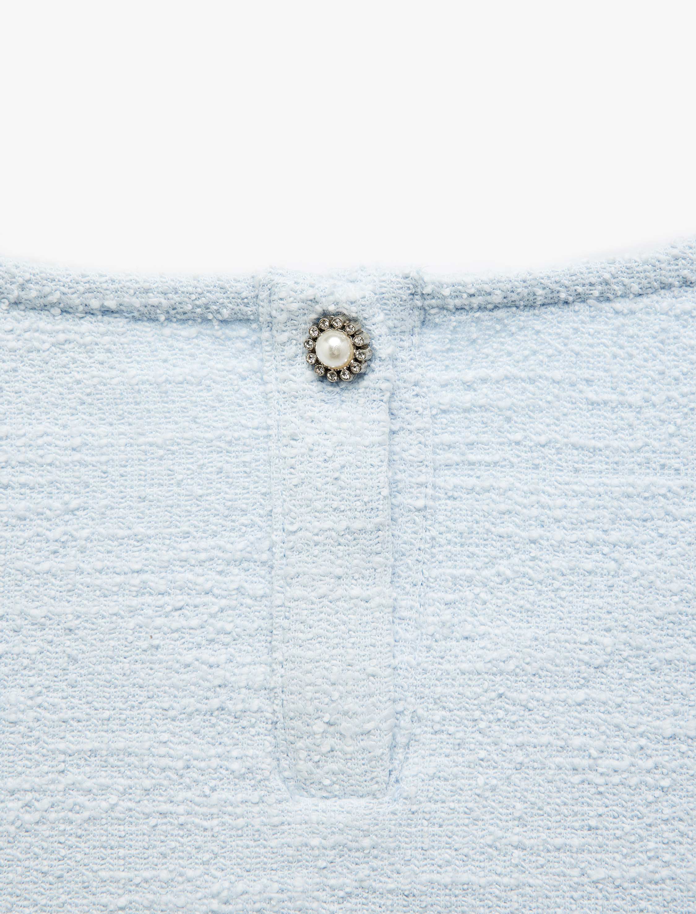  Kız Çocuk Bisiklet Yaka Kolsuz Düğme Detaylı Tüvit Crop Bluz