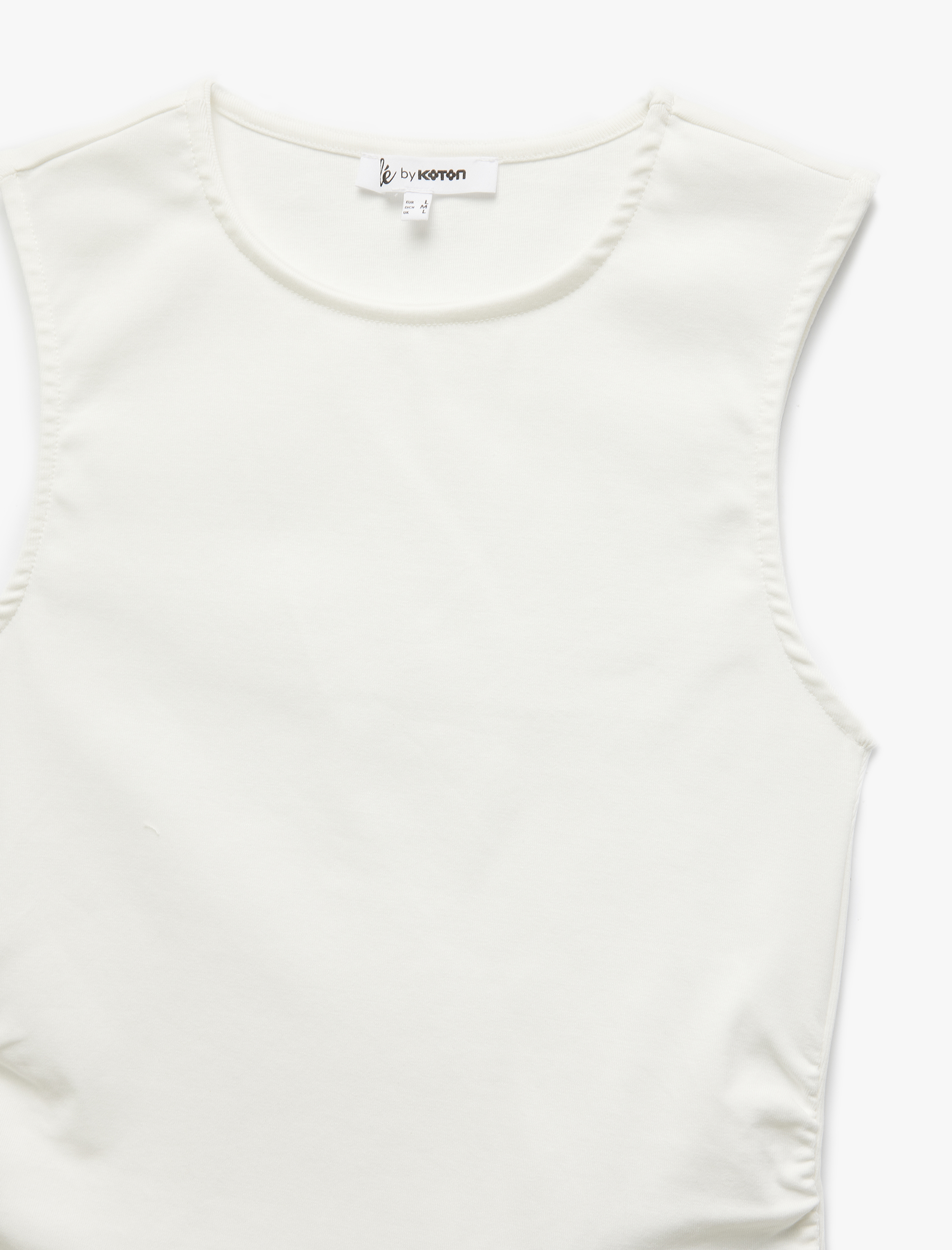   Bisiklet Yaka Pamuklu Ribanalı Slim Fit Kolsuz Büzgülü Bluz