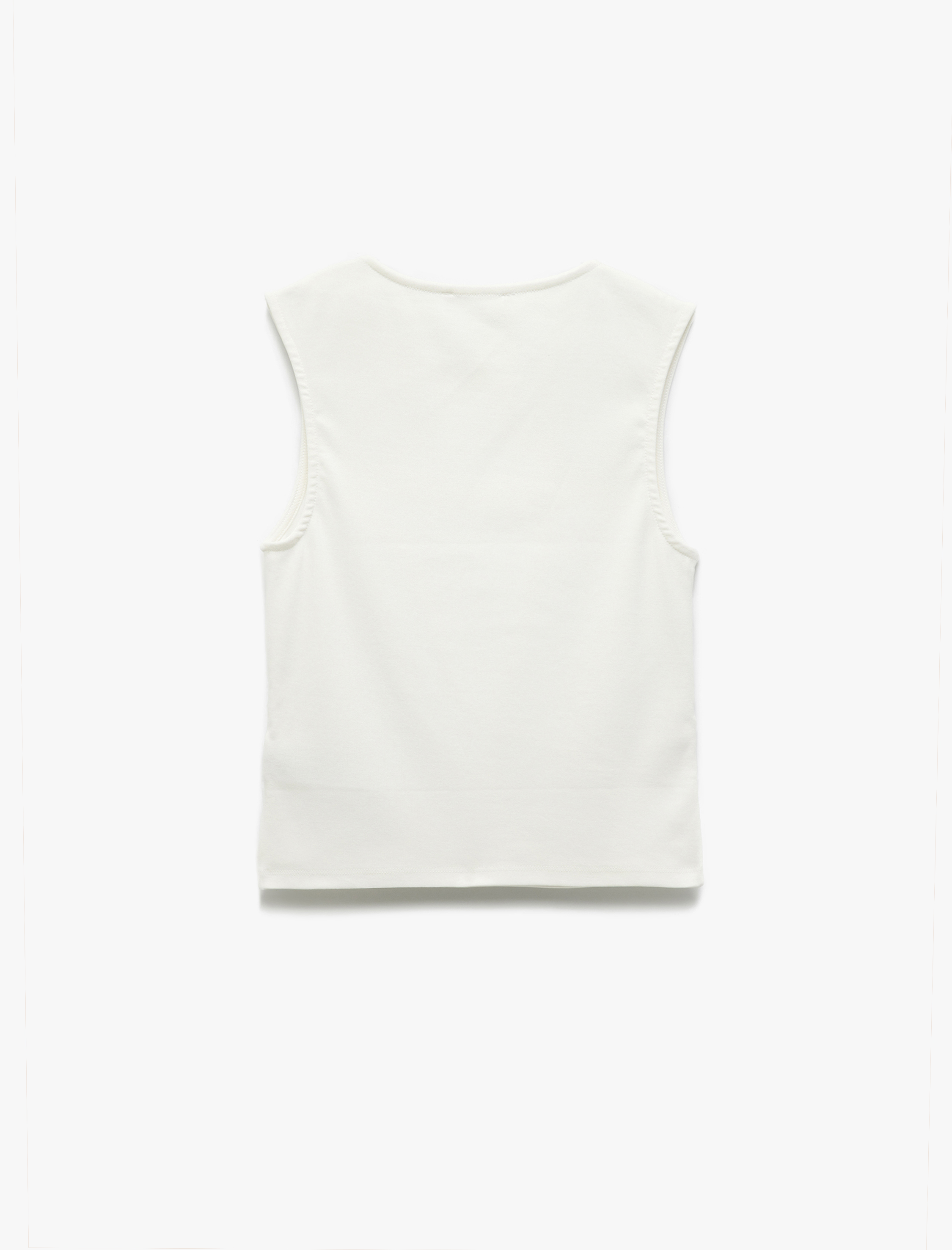   Bisiklet Yaka Pamuklu Ribanalı Slim Fit Kolsuz Büzgülü Bluz