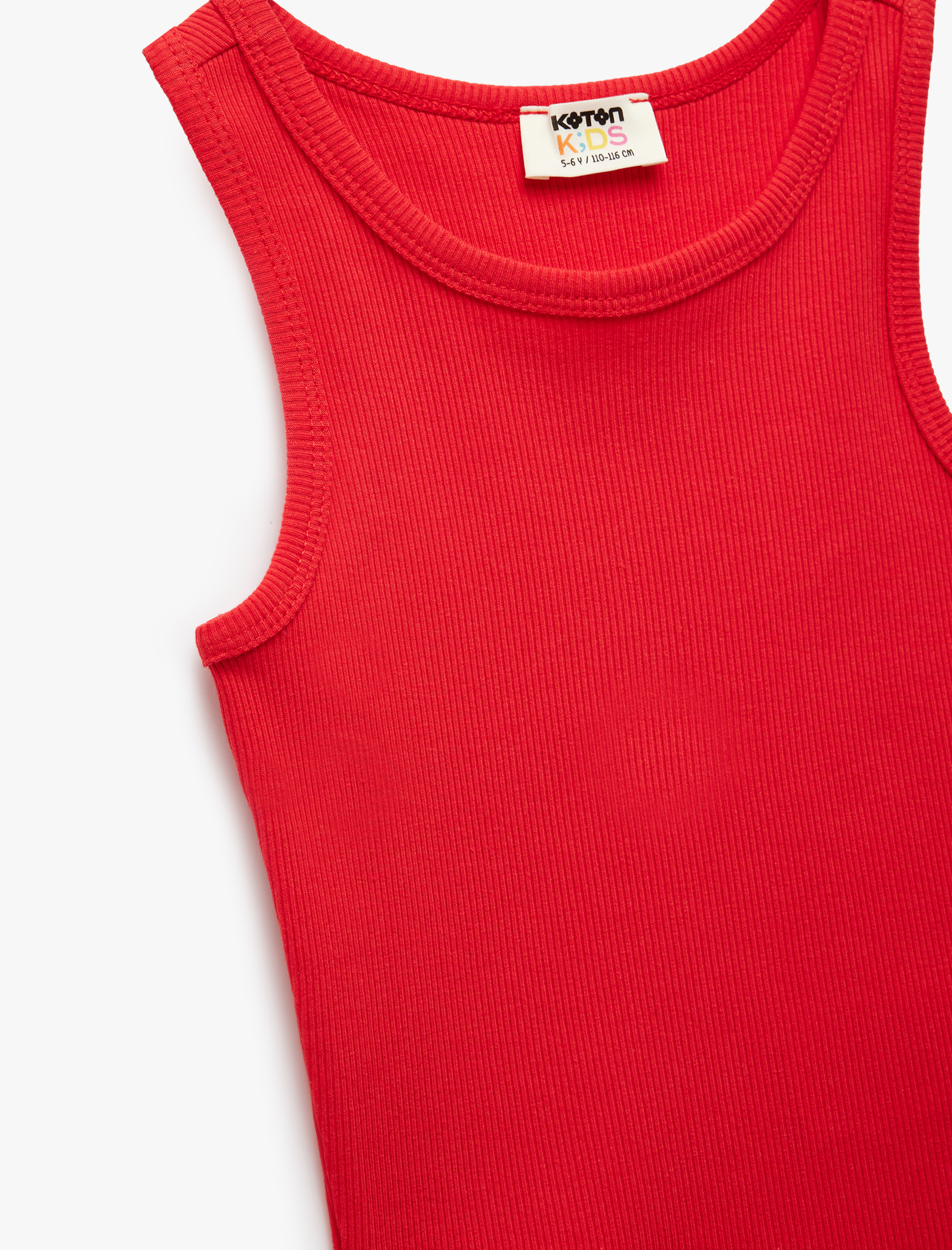  Kız Çocuk Pamuklu Bisiklet Yaka Kolsuz Kaşkorse Basic Atlet