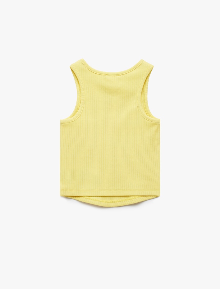 Kız Çocuk Pamuklu Kolsuz Bisiklet Yaka Basic Crop Atlet