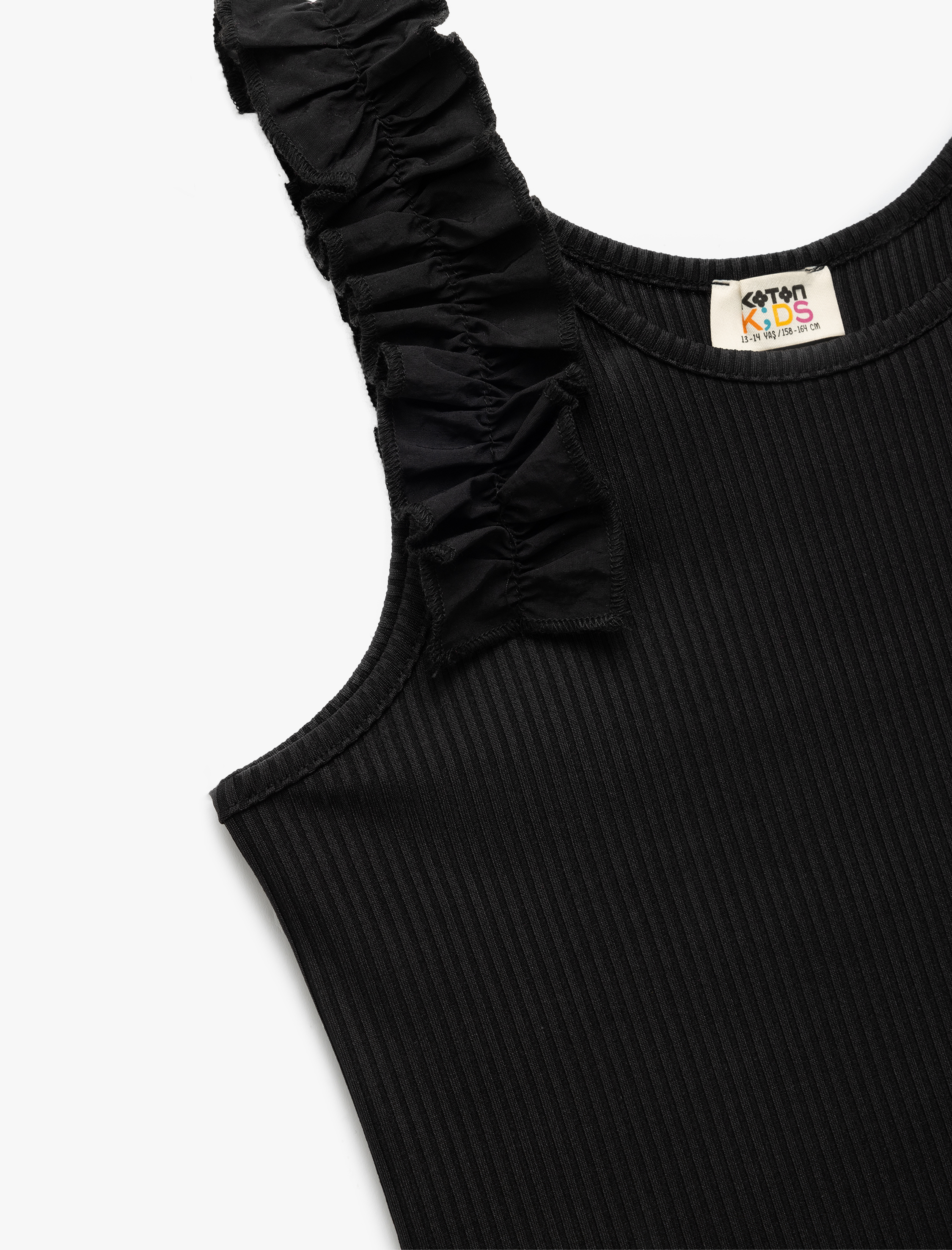  Kız Çocuk Bisiklet Yaka Fırfır Detaylı Kaşkorse Atlet