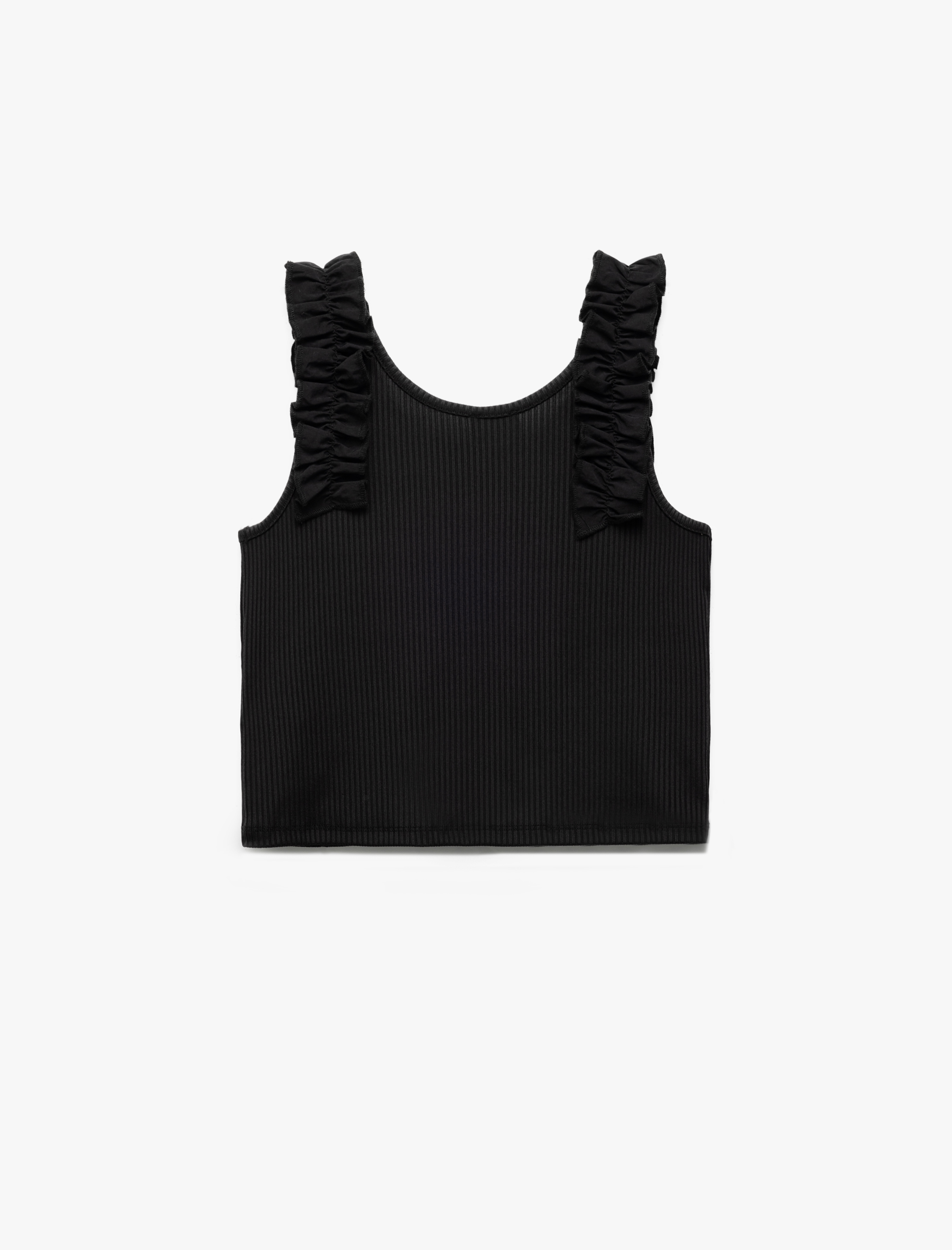  Kız Çocuk Bisiklet Yaka Fırfır Detaylı Kaşkorse Atlet