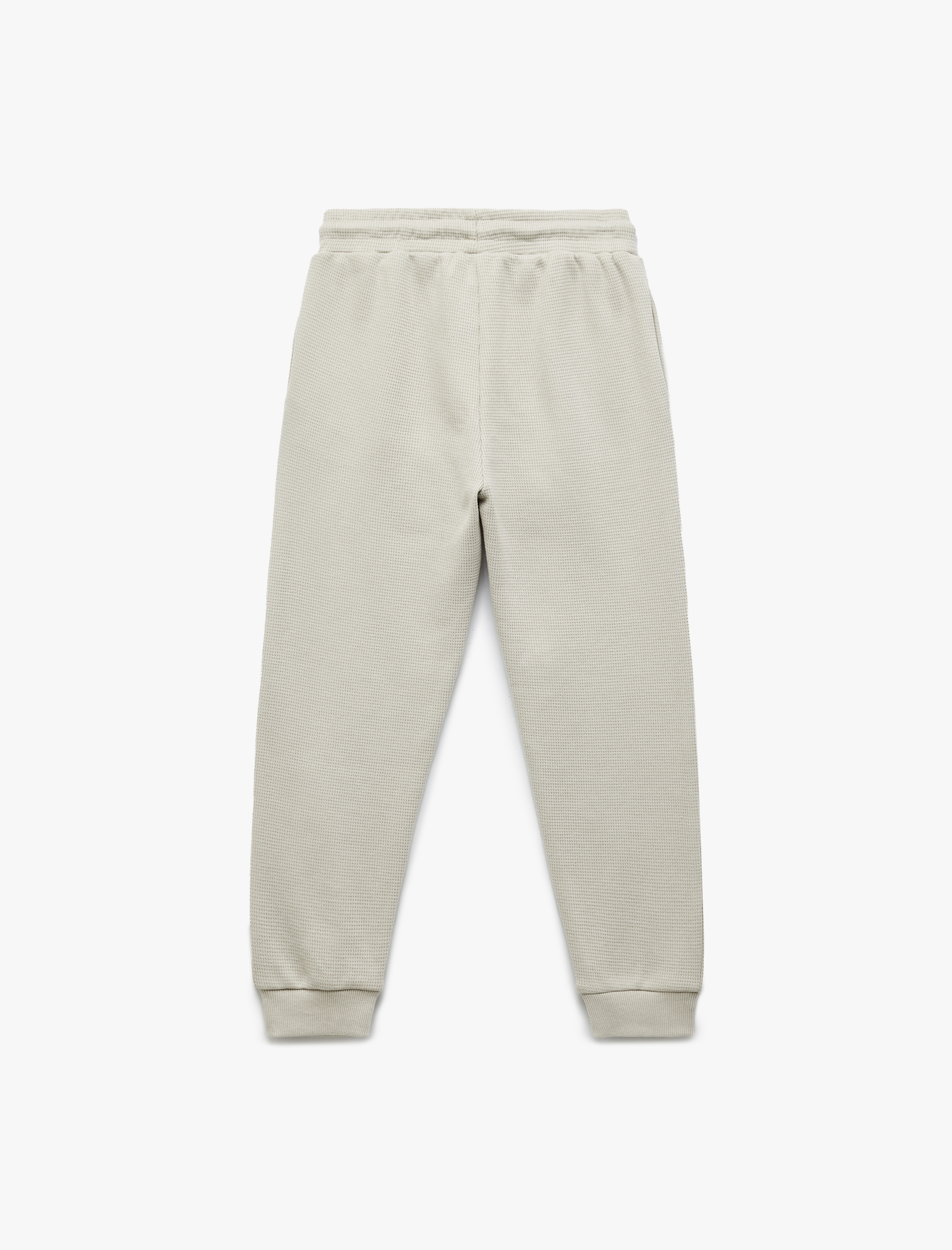  Erkek Çocuk Pamuklu Beli Bağcıklı Dokulu Basic Jogger Eşofman Altı