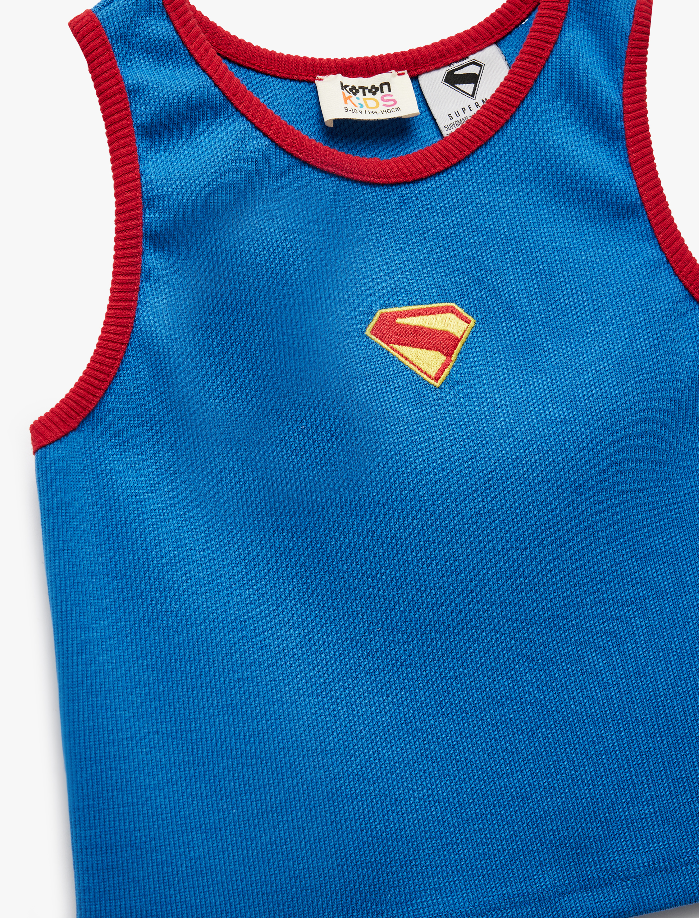  Kız Çocuk Pamuklu Ribanalı Bisiklet Yaka Superman Lisanslı Atlet