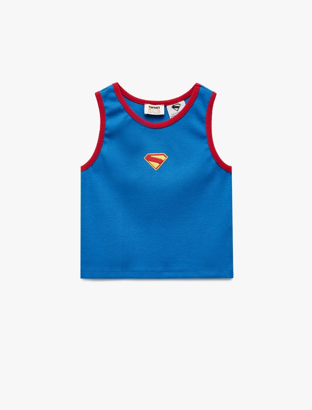 Pamuklu Ribanalı Bisiklet Yaka Superman Lisanslı Atlet_0