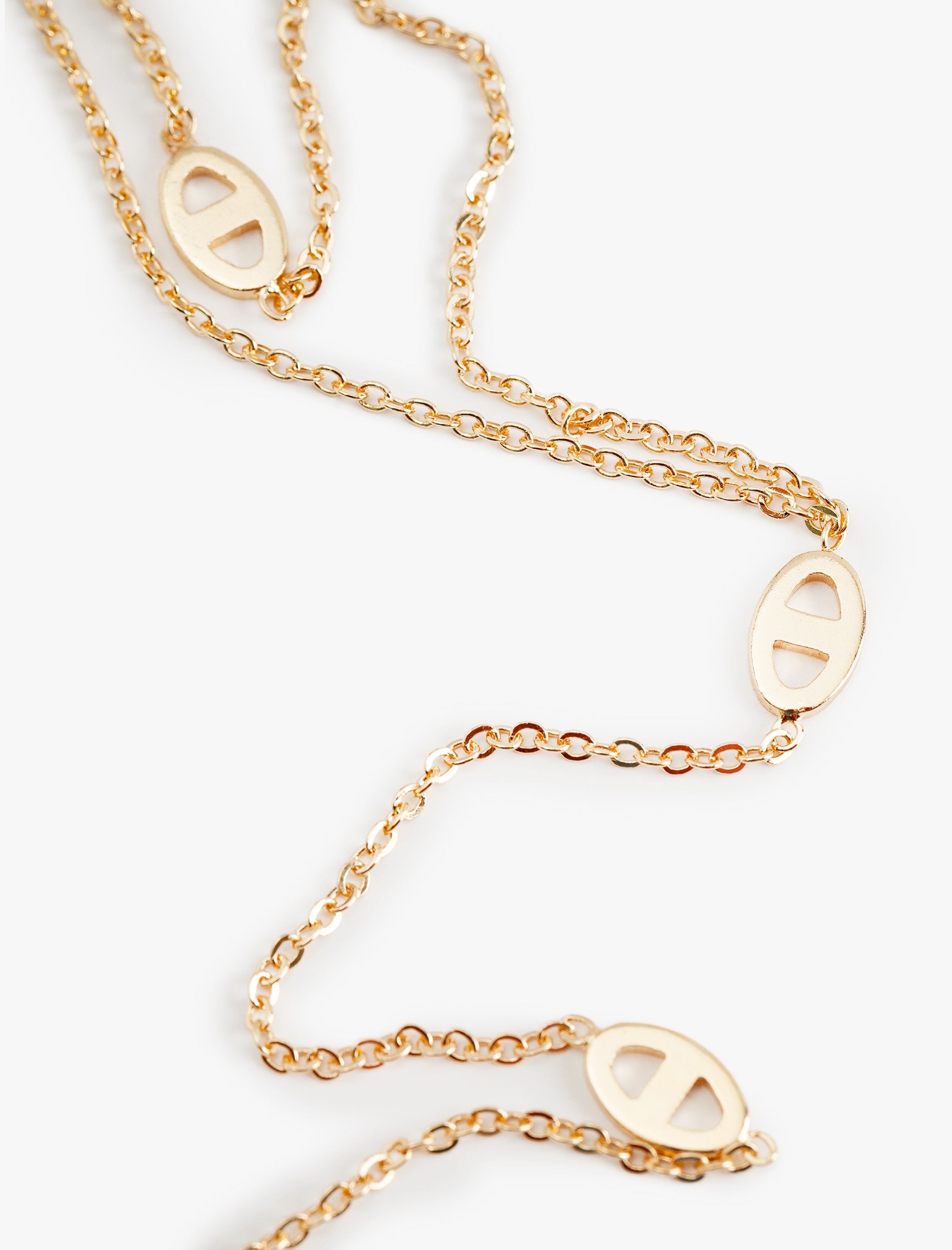  Kadın Çift Sıra Uzun Zincir Kolye