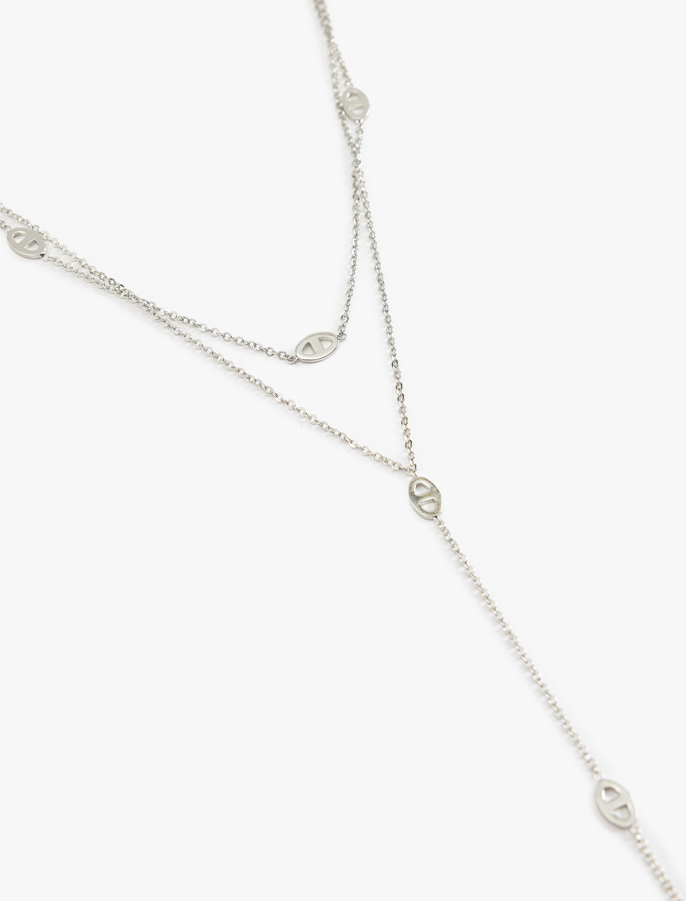  Kadın Çift Sıra Uzun Zincir Kolye