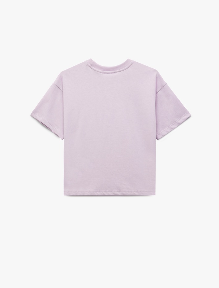 Kız Çocuk Pamuklu Sünger Bob Baskılı Kısa Kollu Bisiklet Yaka Lisanslı Tişört