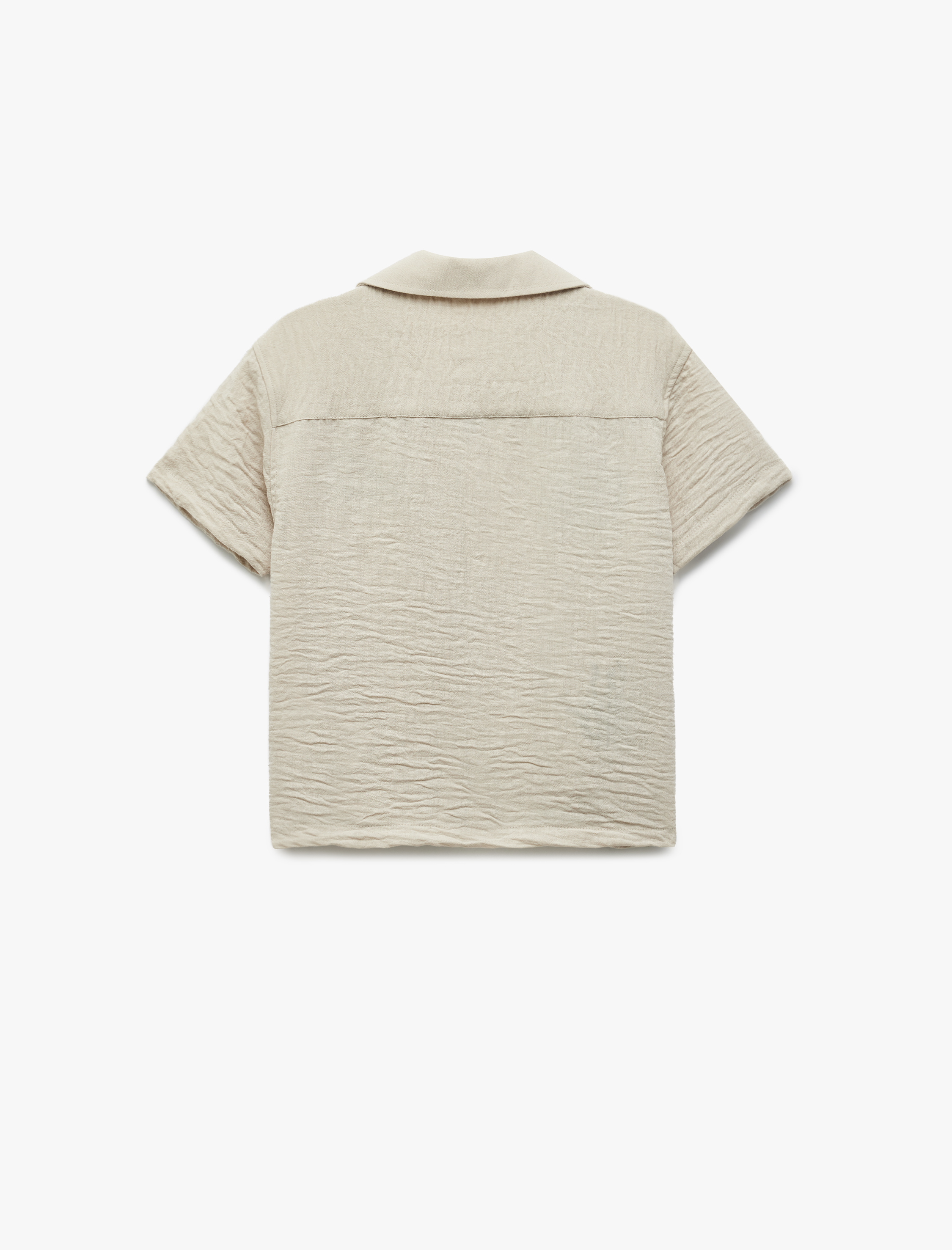  Erkek Çocuk Kısa Kollu Düğmeli Nakış Detaylı Gömlek