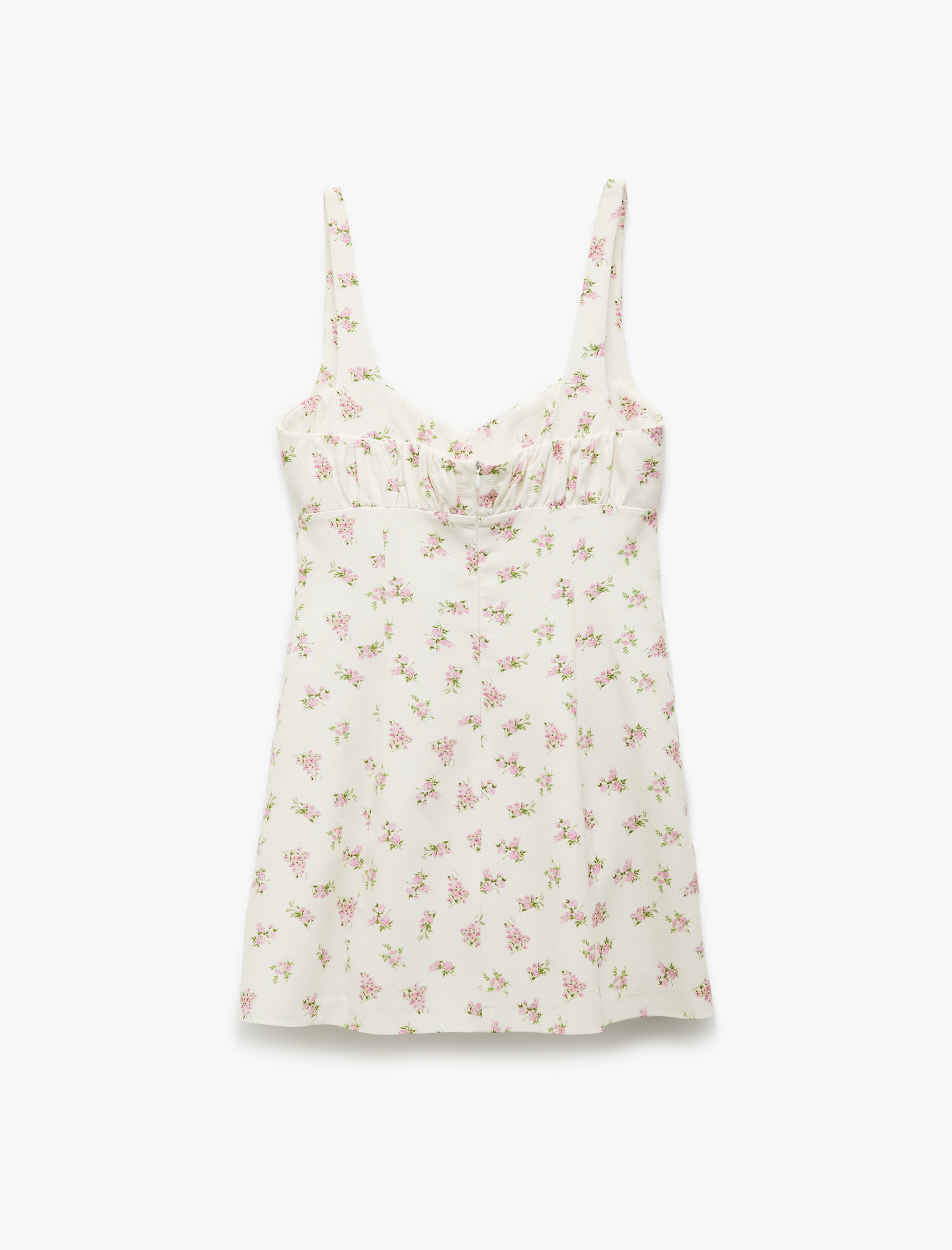   Koton X Sibil Çetinkaya - Viskon Kumaş Astarlı Kalp Yaka Askılı Mini Çiçekli Elbise