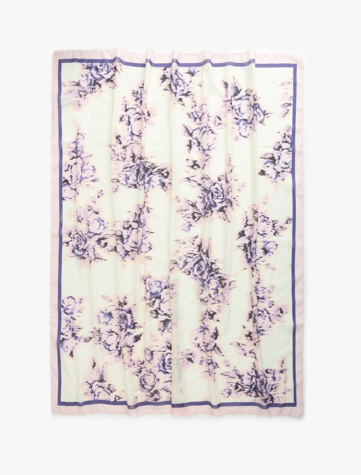 Kadın Kare Çiçekli Fular