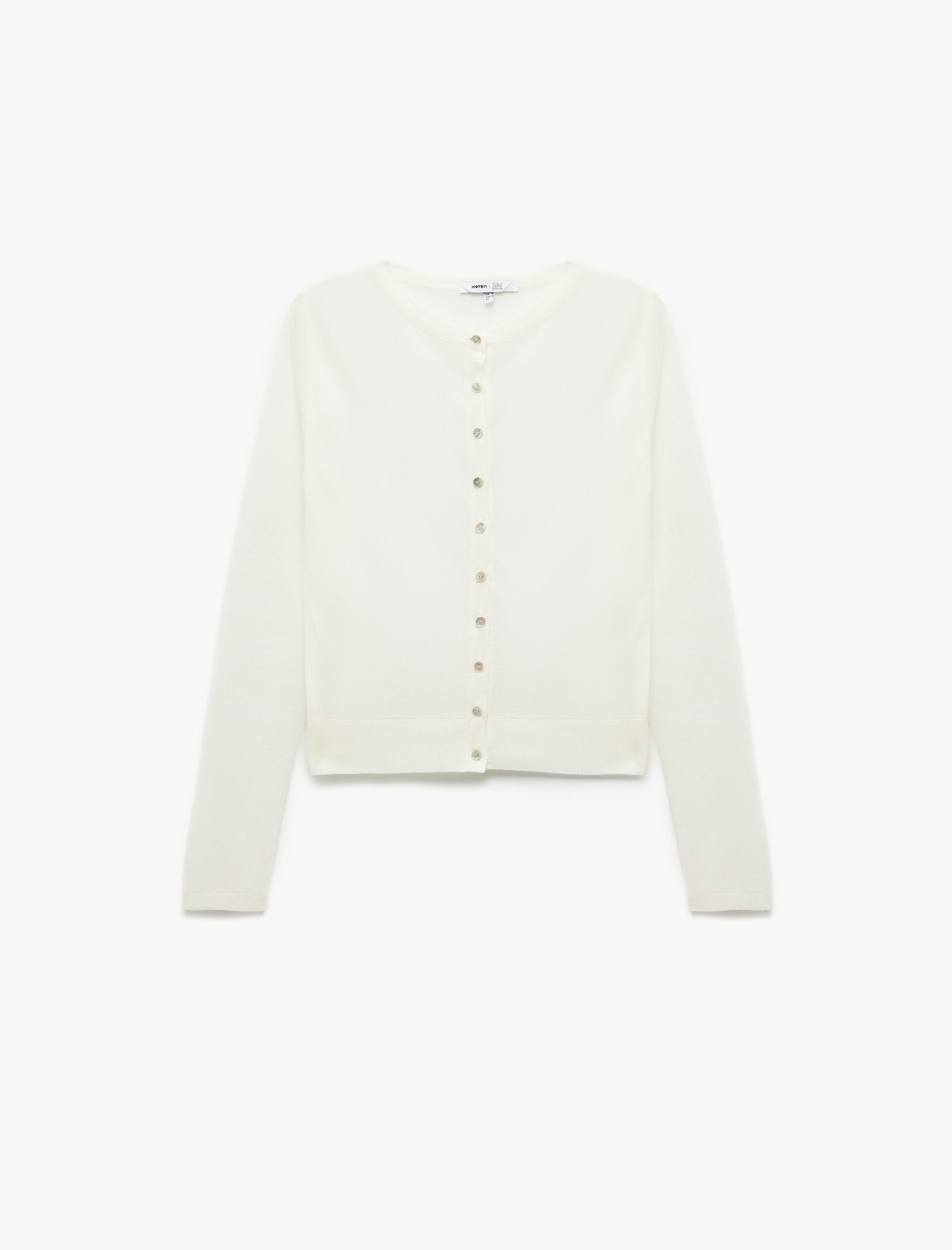   Koton X Sibil Çetinkaya - Viskon Kumaş Uzun Kollu Bisiklet Yaka Düğmeli İnce Triko Hırka