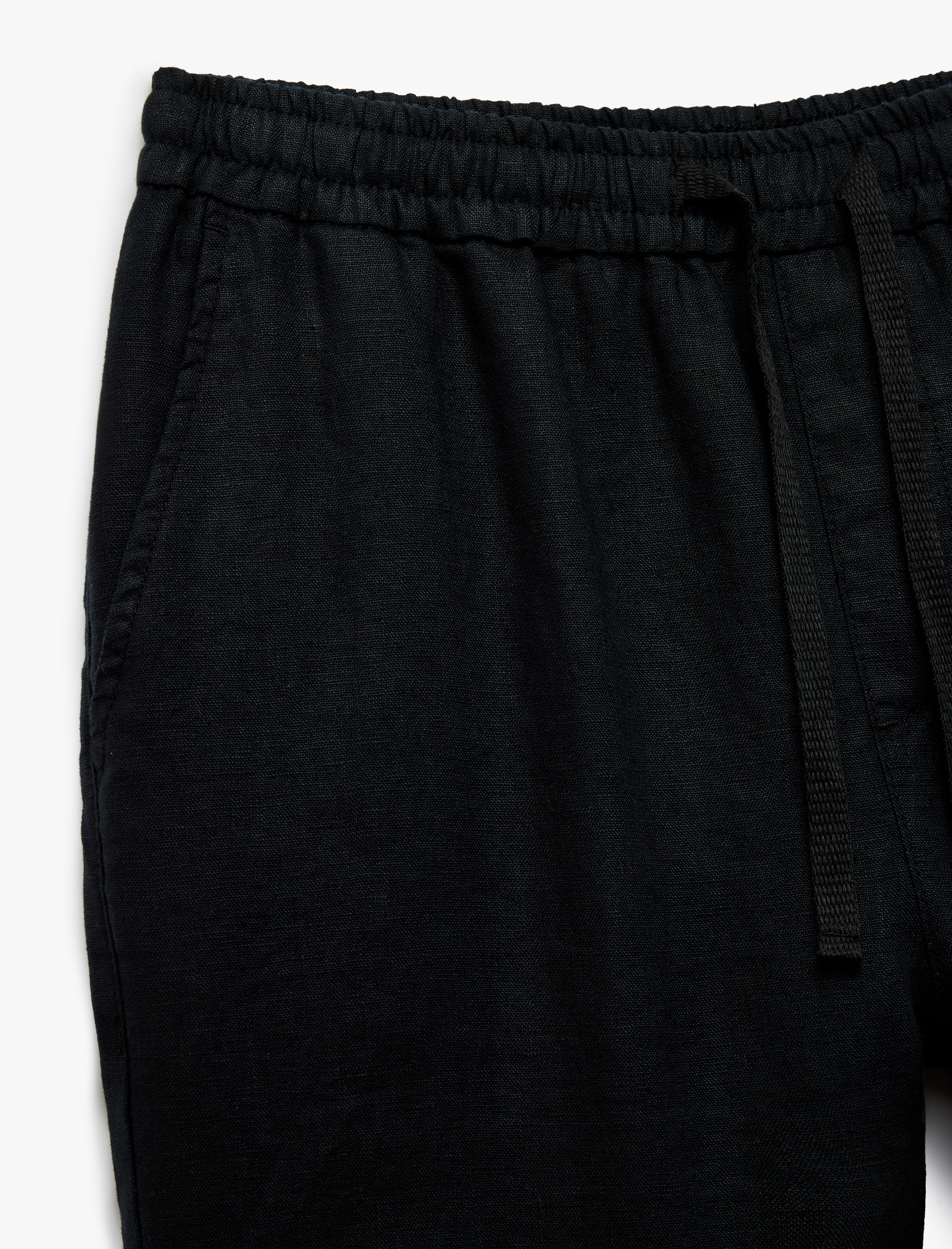   Beli Bağcıklı Cep Detaylı Keten Chino Pantolon