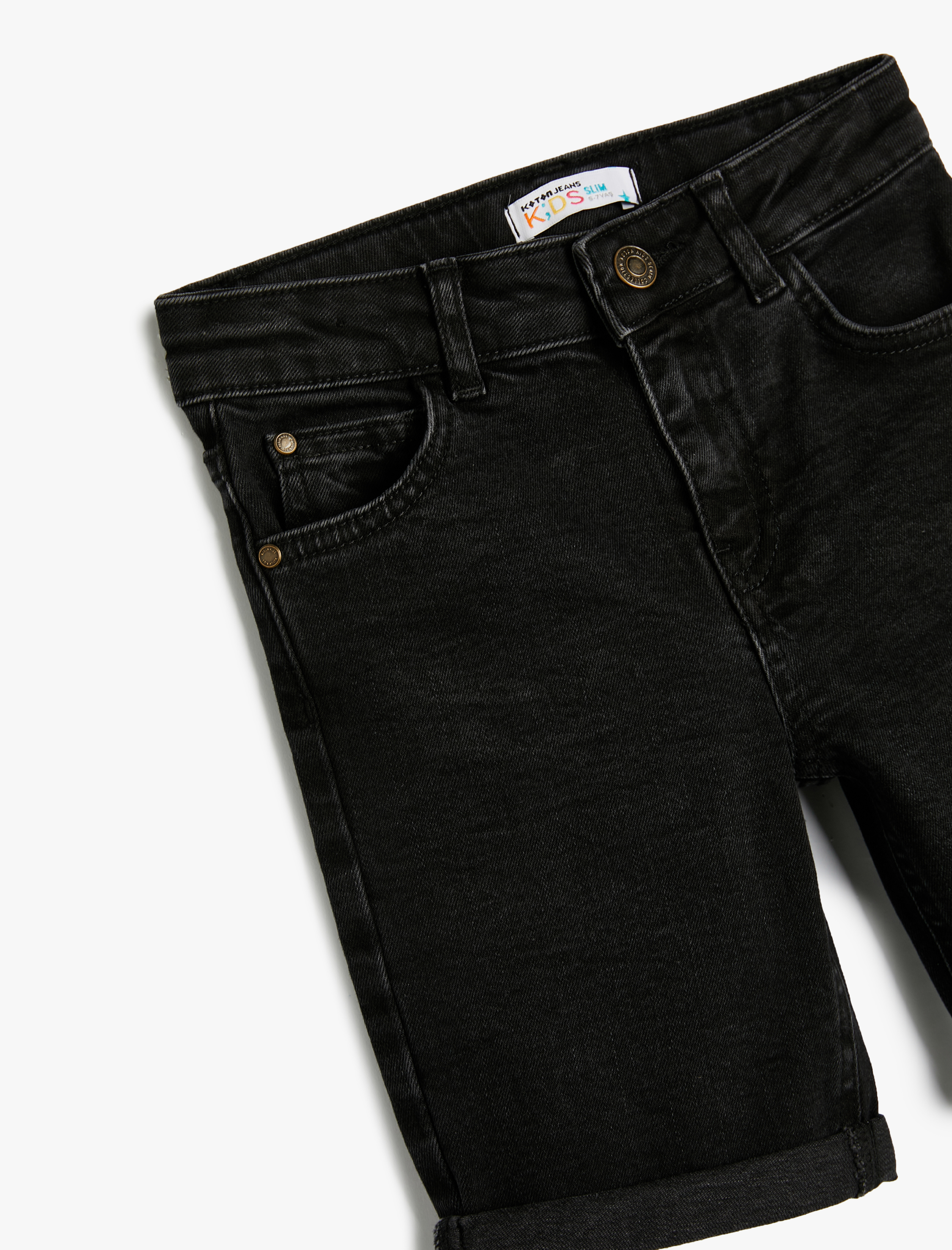  Erkek Çocuk Kot Şort Cepli Pamuklu - Slim Fit