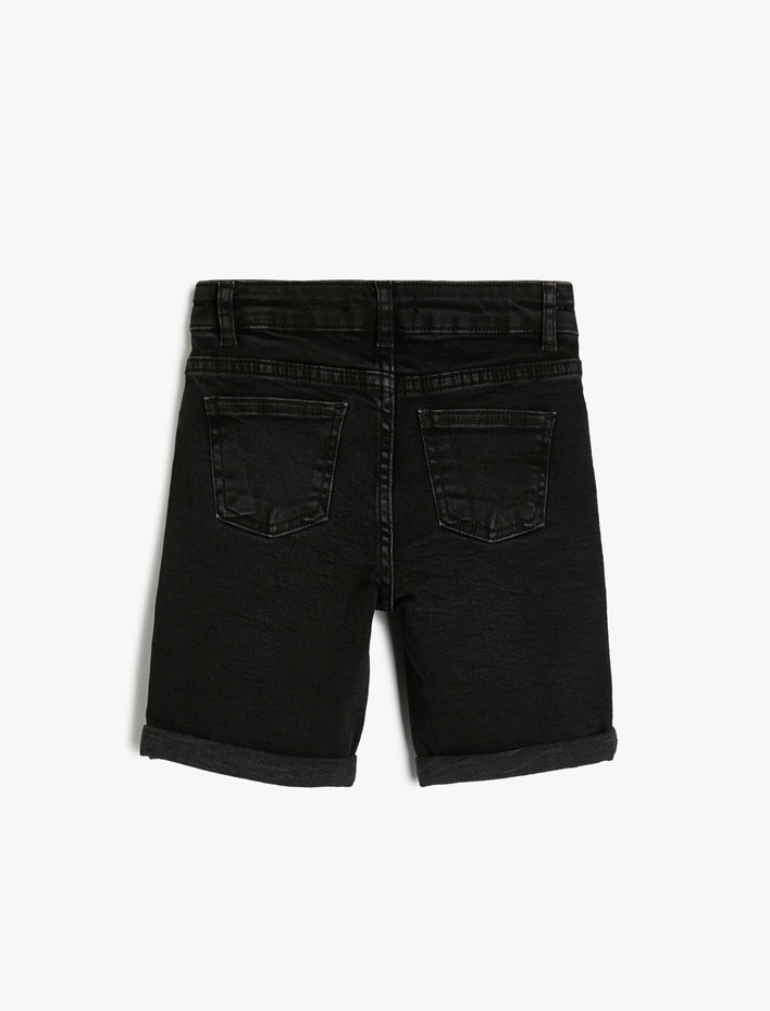 Erkek Çocuk Kot Şort Cepli Pamuklu - Slim Fit